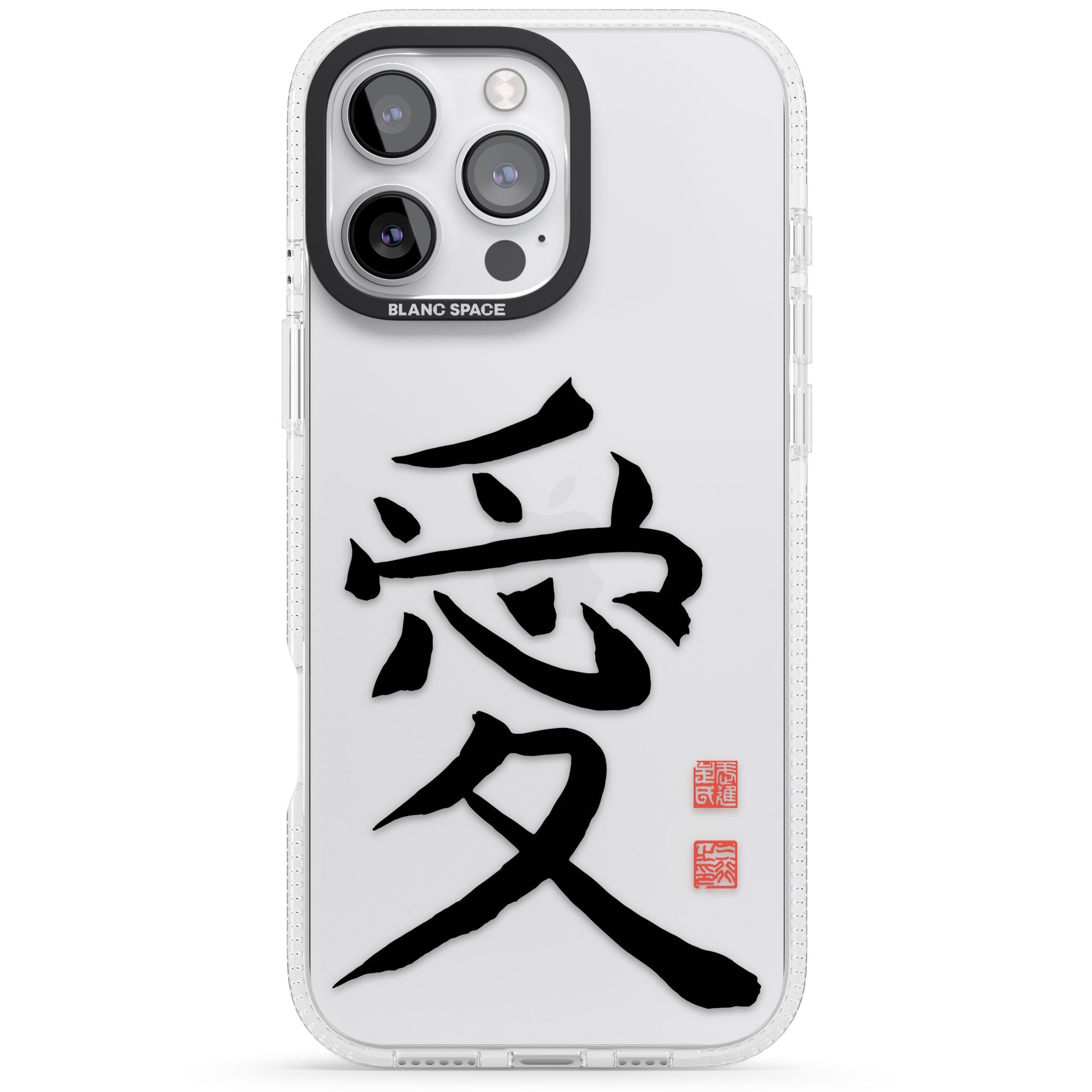 Japanese Kanji - Love iPhone 16 Pro Max / 16 Pro Clear Case Impact Air - Blanc Space