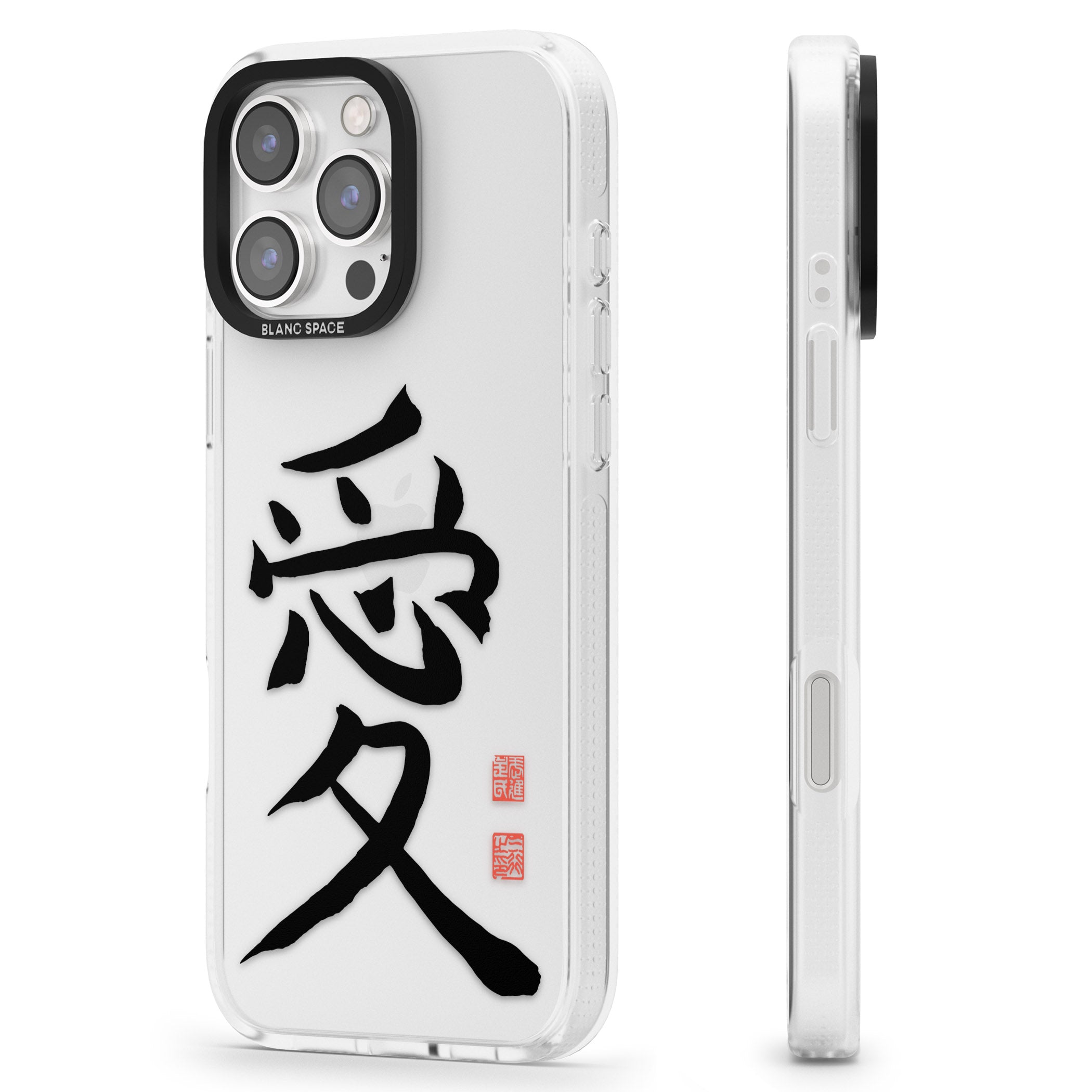 Japanese Kanji - Love iPhone 16 Pro Max / 16 Pro Clear Case Impact Air - Blanc Space