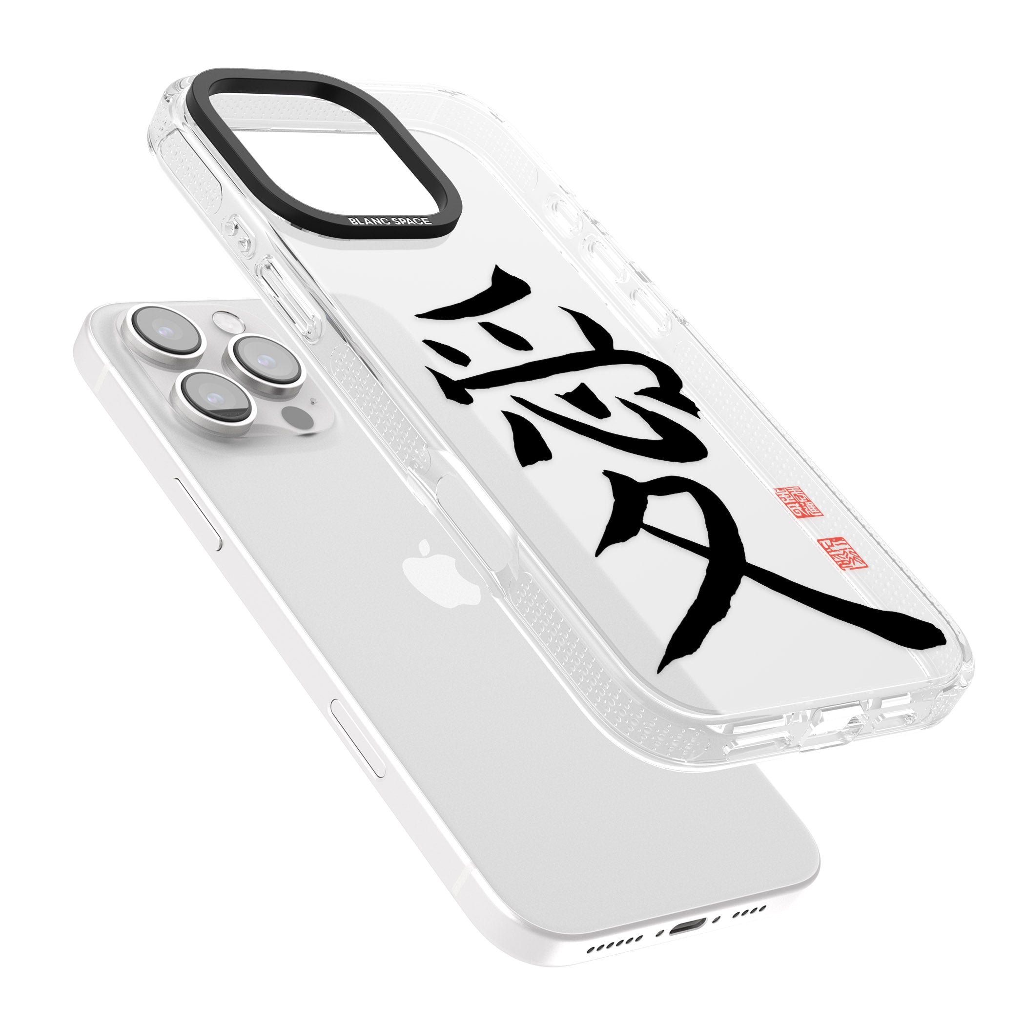 Japanese Kanji - Love iPhone 16 Pro Max / 16 Pro Clear Case Impact Air - Blanc Space