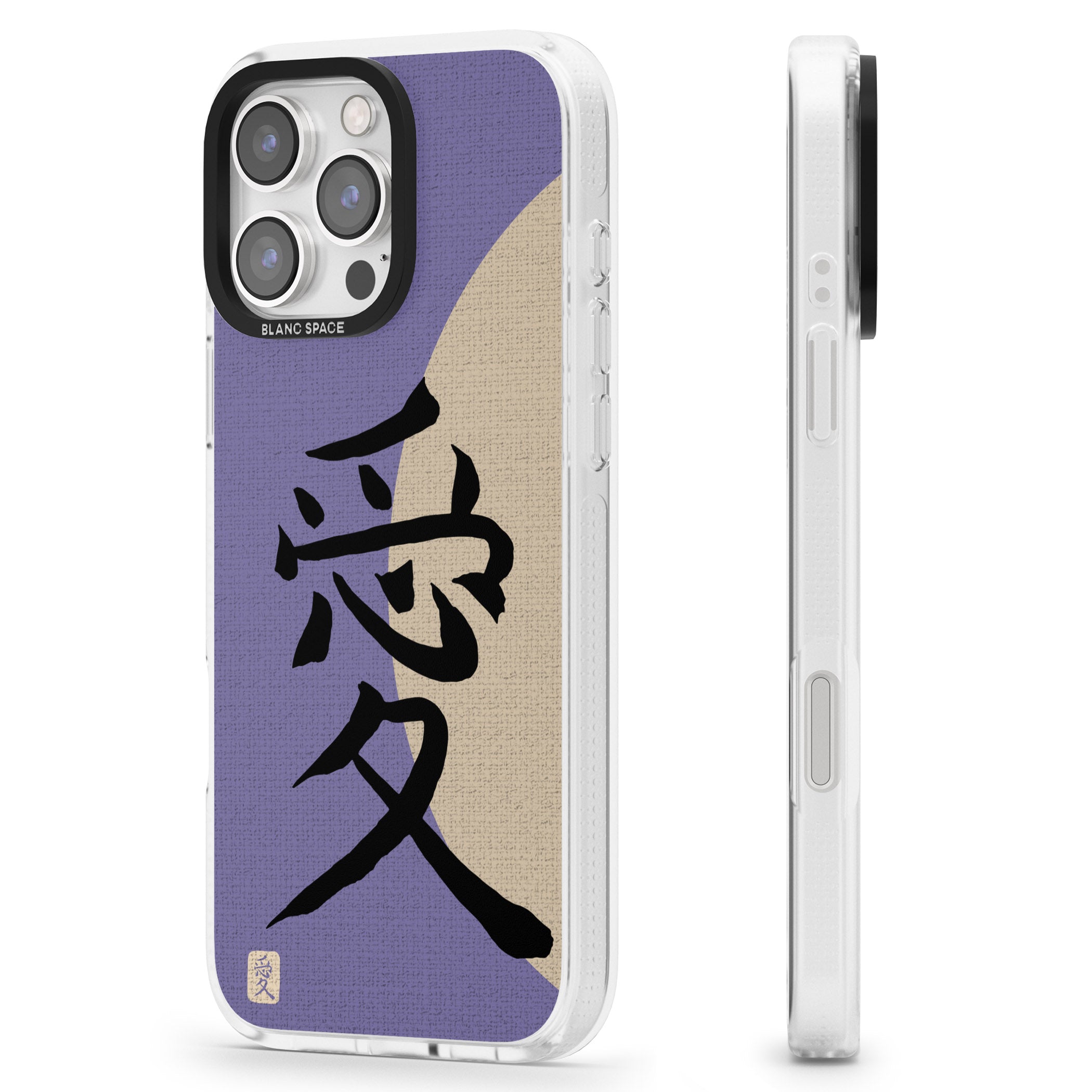 Vintage Japanese Kanji - Love iPhone 16 Pro Max / 16 Pro Clear Case Impact Air - Blanc Space