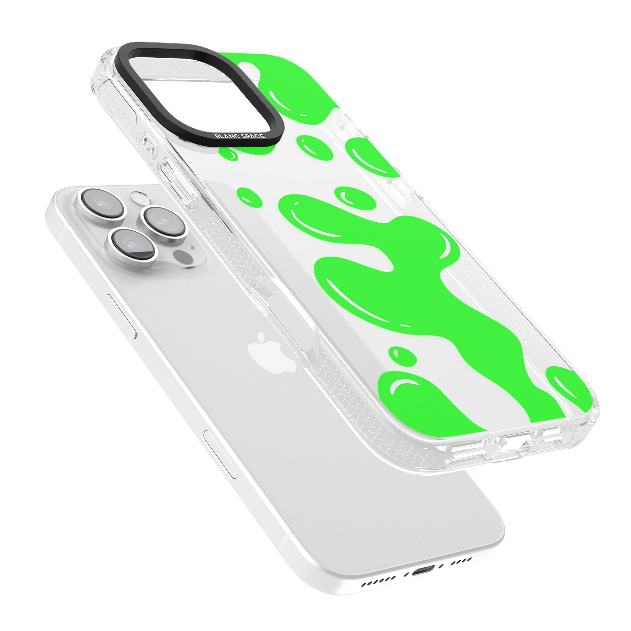 Green Lava Lamp iPhone 16 Pro Max / 16 Pro Clear Case Impact Air - Blanc Space