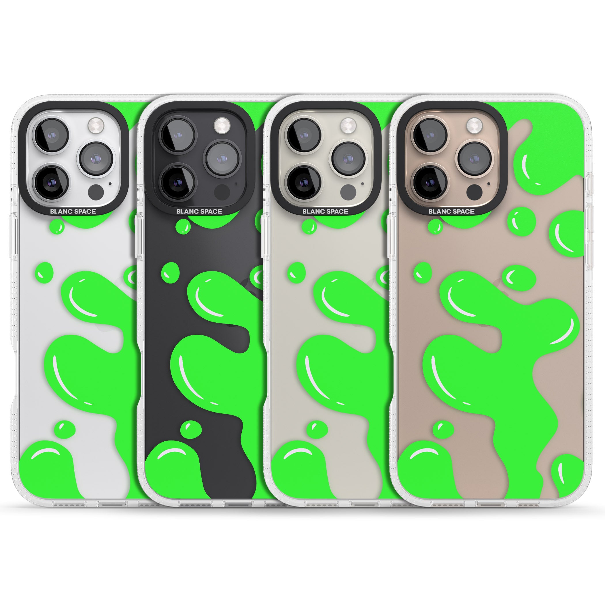 Green Lava Lamp iPhone 16 Pro Max / 16 Pro Clear Case Impact Air - Blanc Space