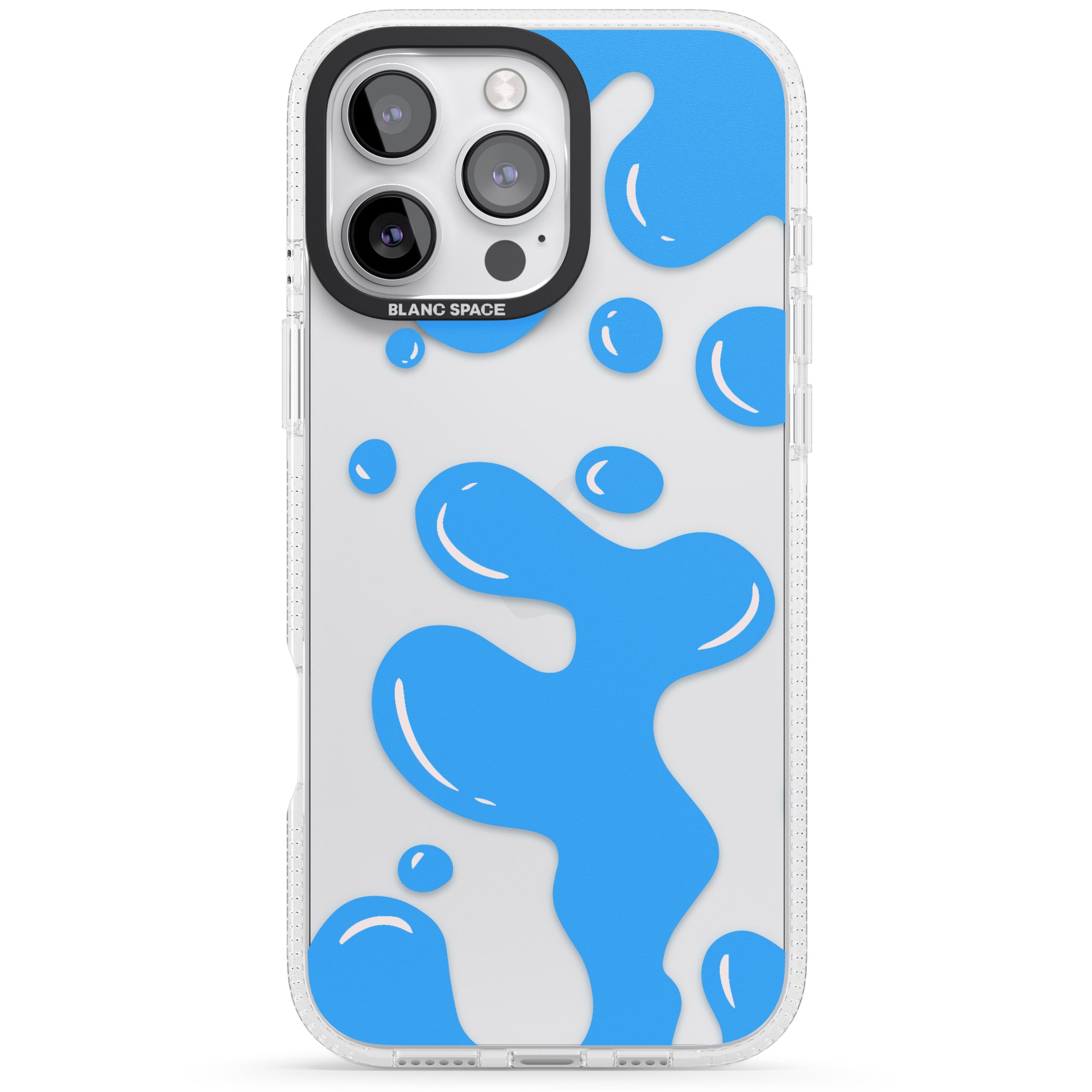 Blue Lava Lamp iPhone 16 Pro Max / 16 Pro Clear Case Impact Air - Blanc Space