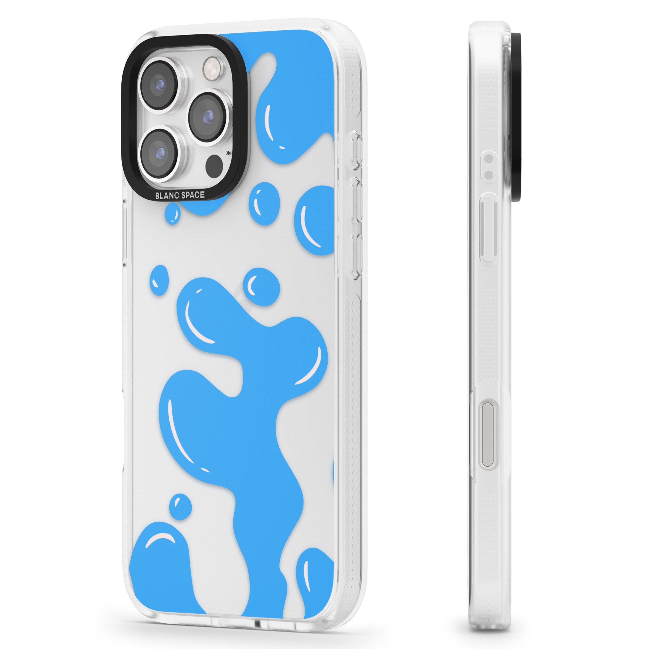 Blue Lava Lamp iPhone 16 Pro Max / 16 Pro Clear Case Impact Air - Blanc Space