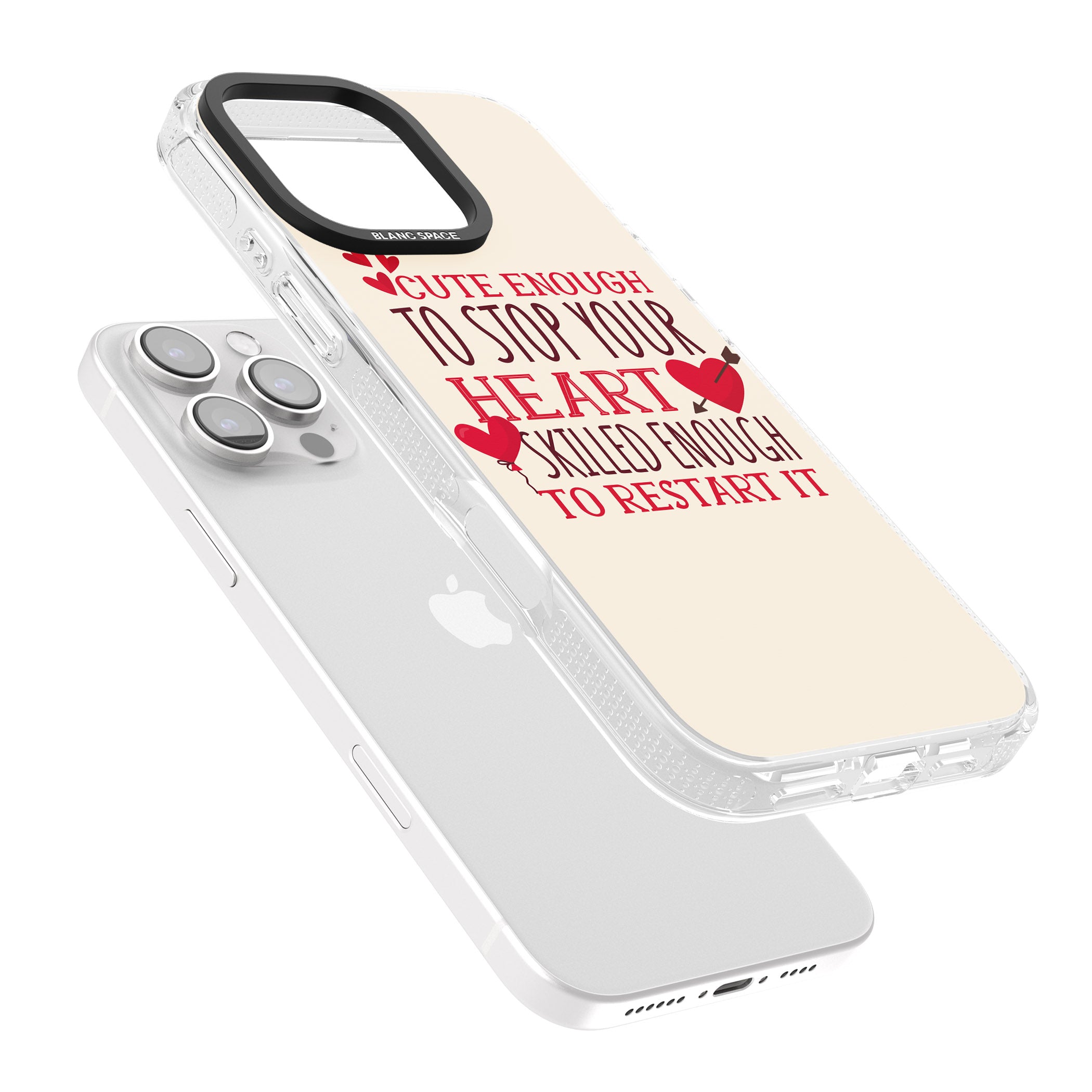 Medical Design Cute Enough to Stop Your Heart iPhone 16 Pro Max / 16 Pro Clear Case Impact Air - Blanc Space