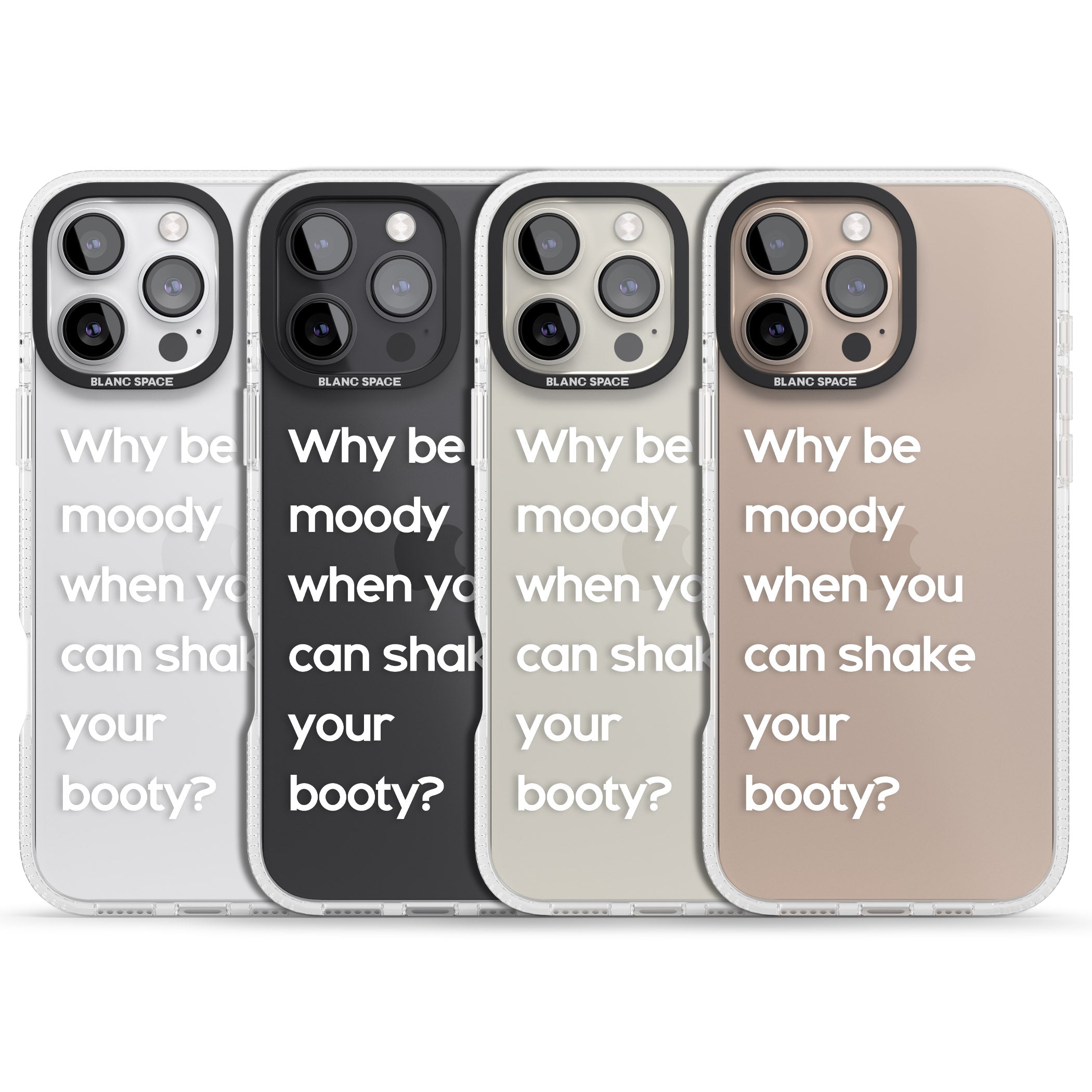 Why be moody? (White) iPhone 16 Pro Max / 16 Pro Clear Case Impact Air - Blanc Space