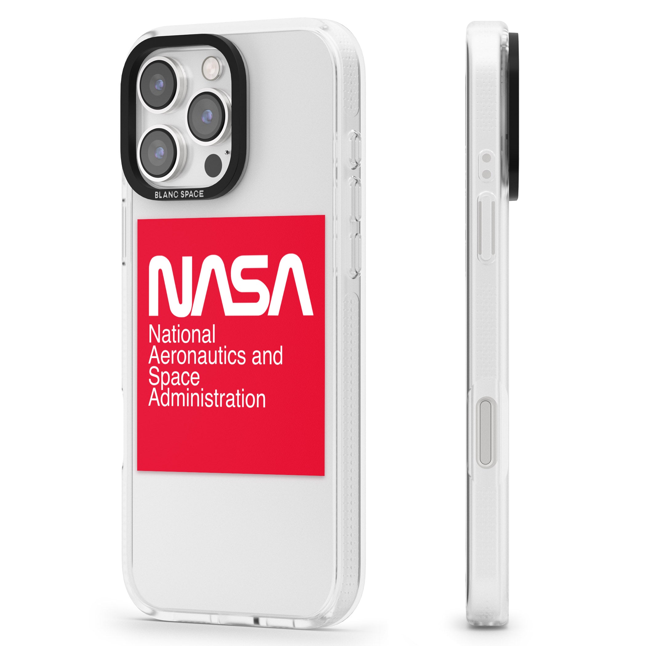 NASA The Worm Box iPhone 16 Pro Max / 16 Pro Clear Case Impact Air - Blanc Space