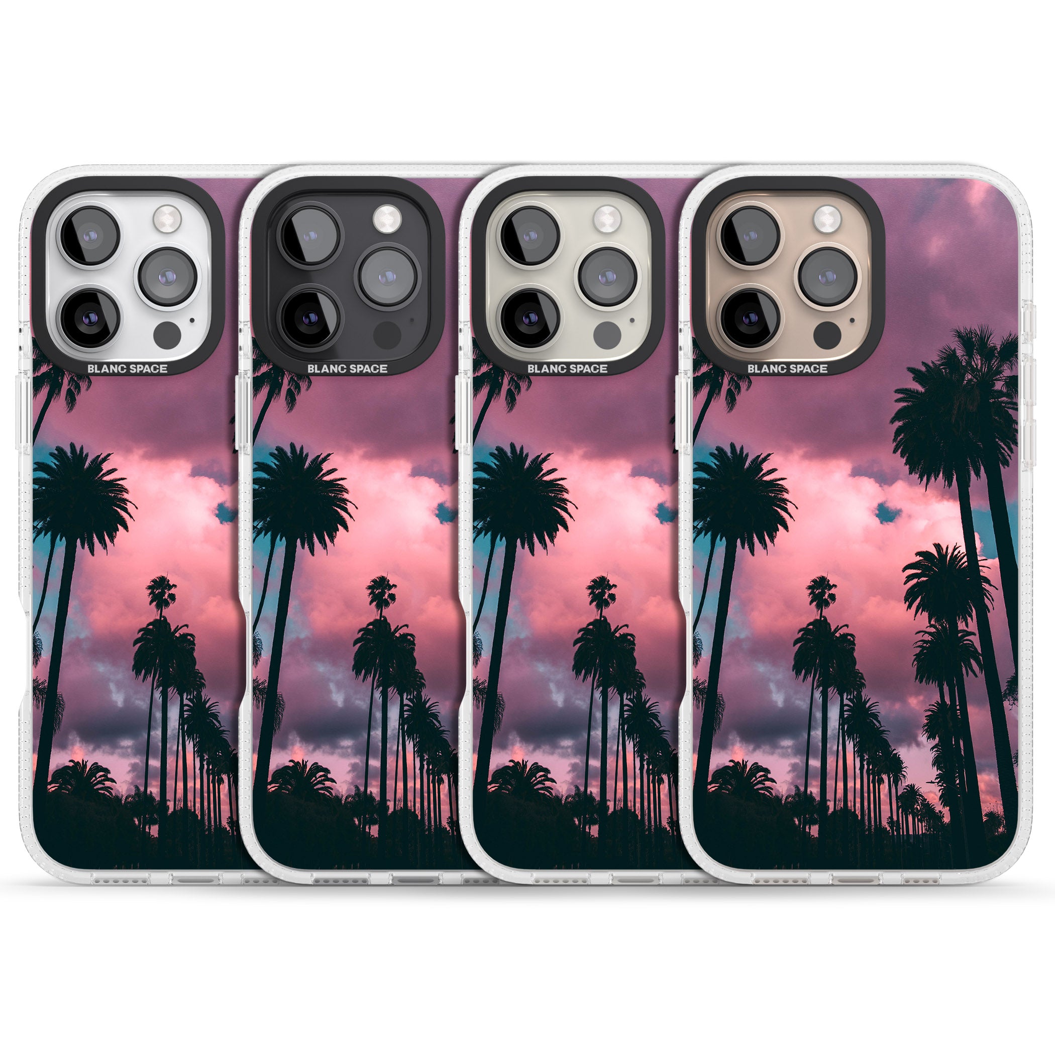 Palm Tree Sunset Photograph iPhone 16 Pro Max / 16 Pro Clear Case Impact Air - Blanc Space