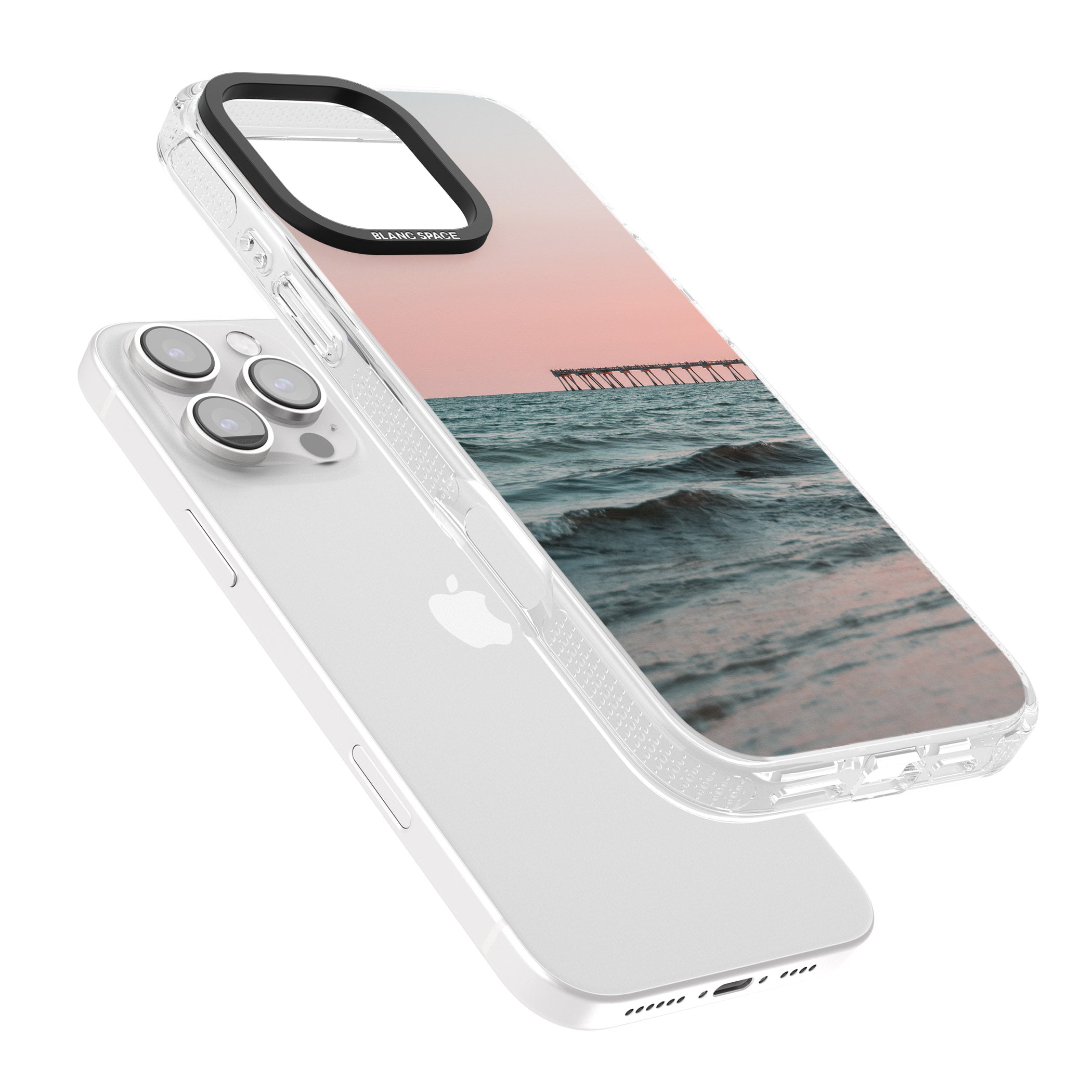 Beach Pier Photograph iPhone 16 Pro Max / 16 Pro Clear Case Impact Air - Blanc Space