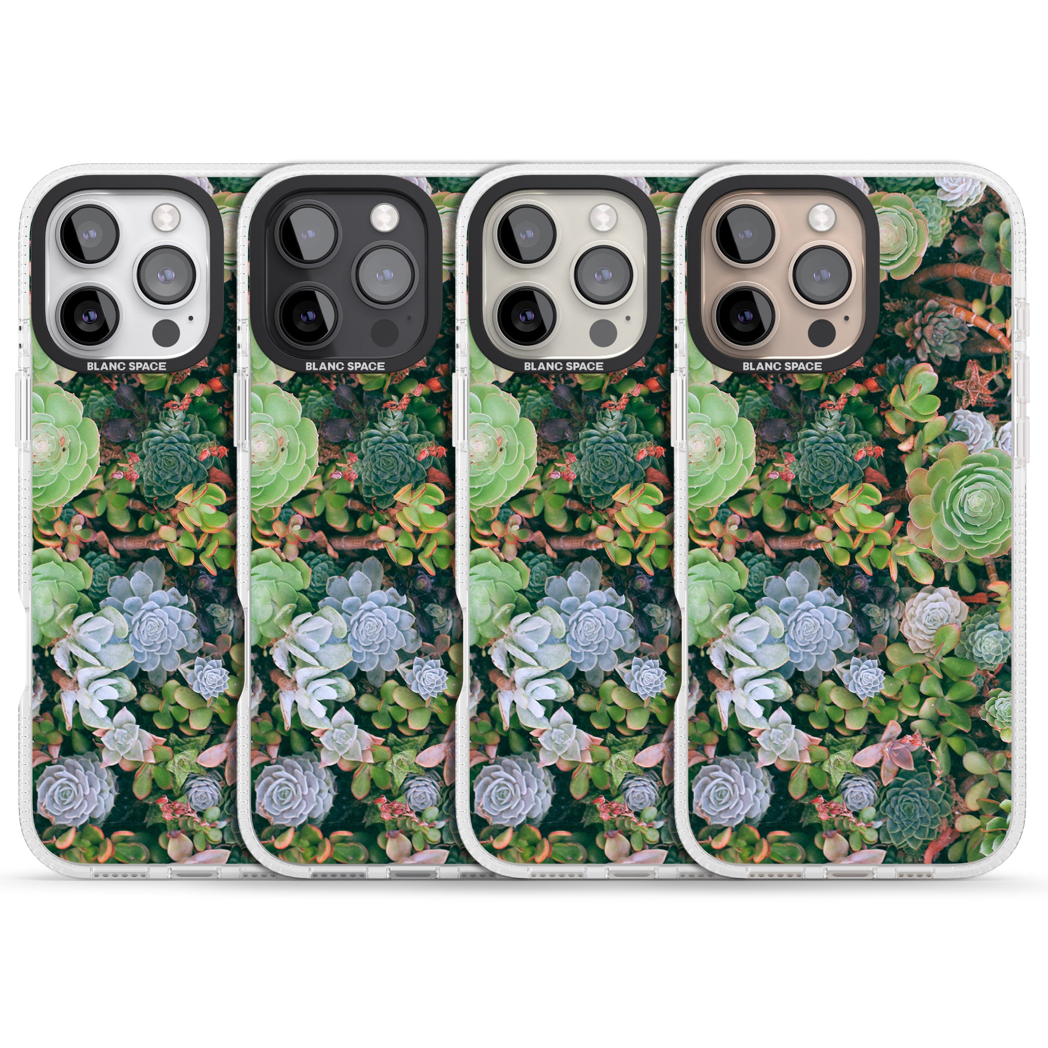 Colourful Succulents Photograph iPhone 16 Pro Max / 16 Pro Clear Case Impact Air - Blanc Space