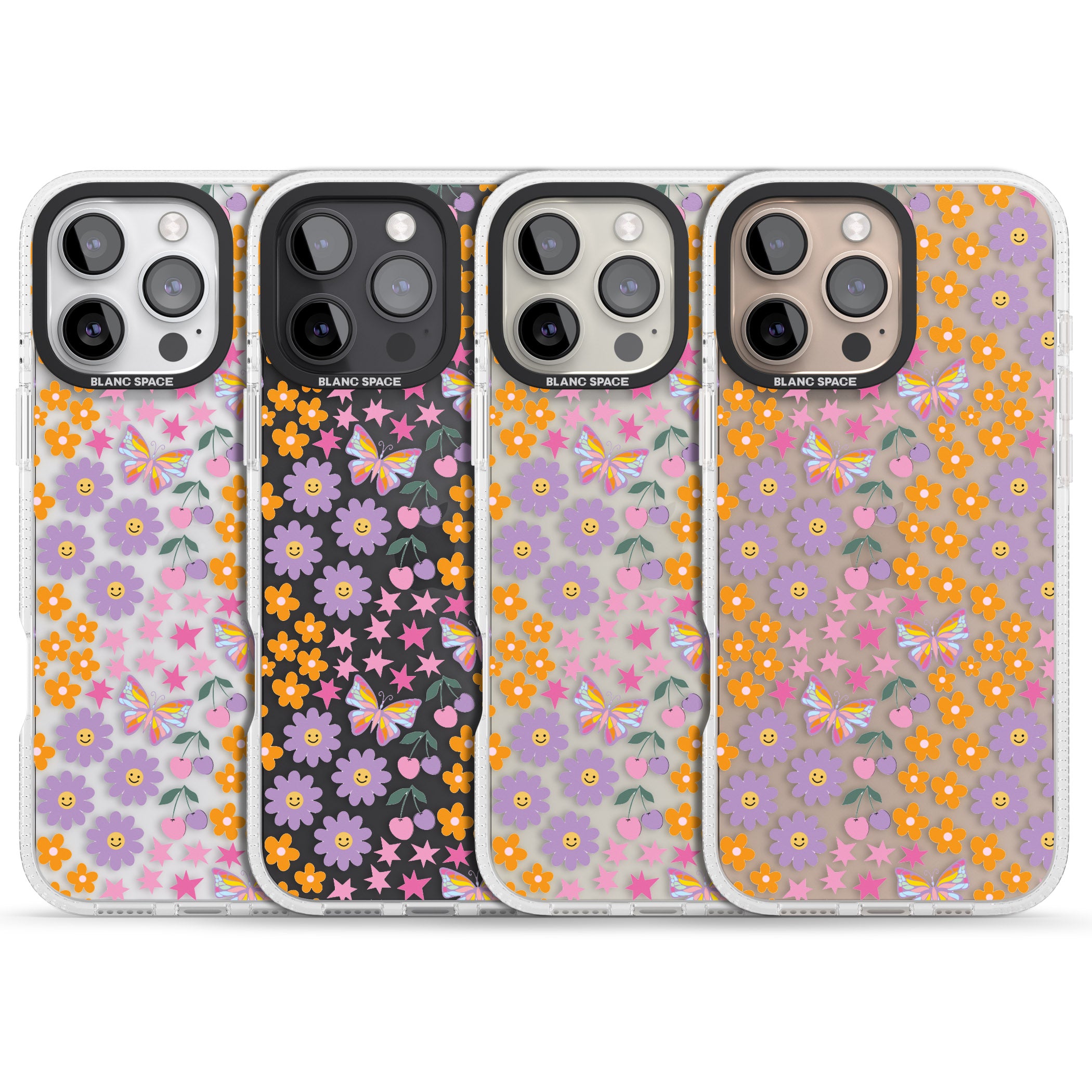 Botanical Bombardment iPhone 16 Pro Max / 16 Pro Clear Case Impact Air - Blanc Space