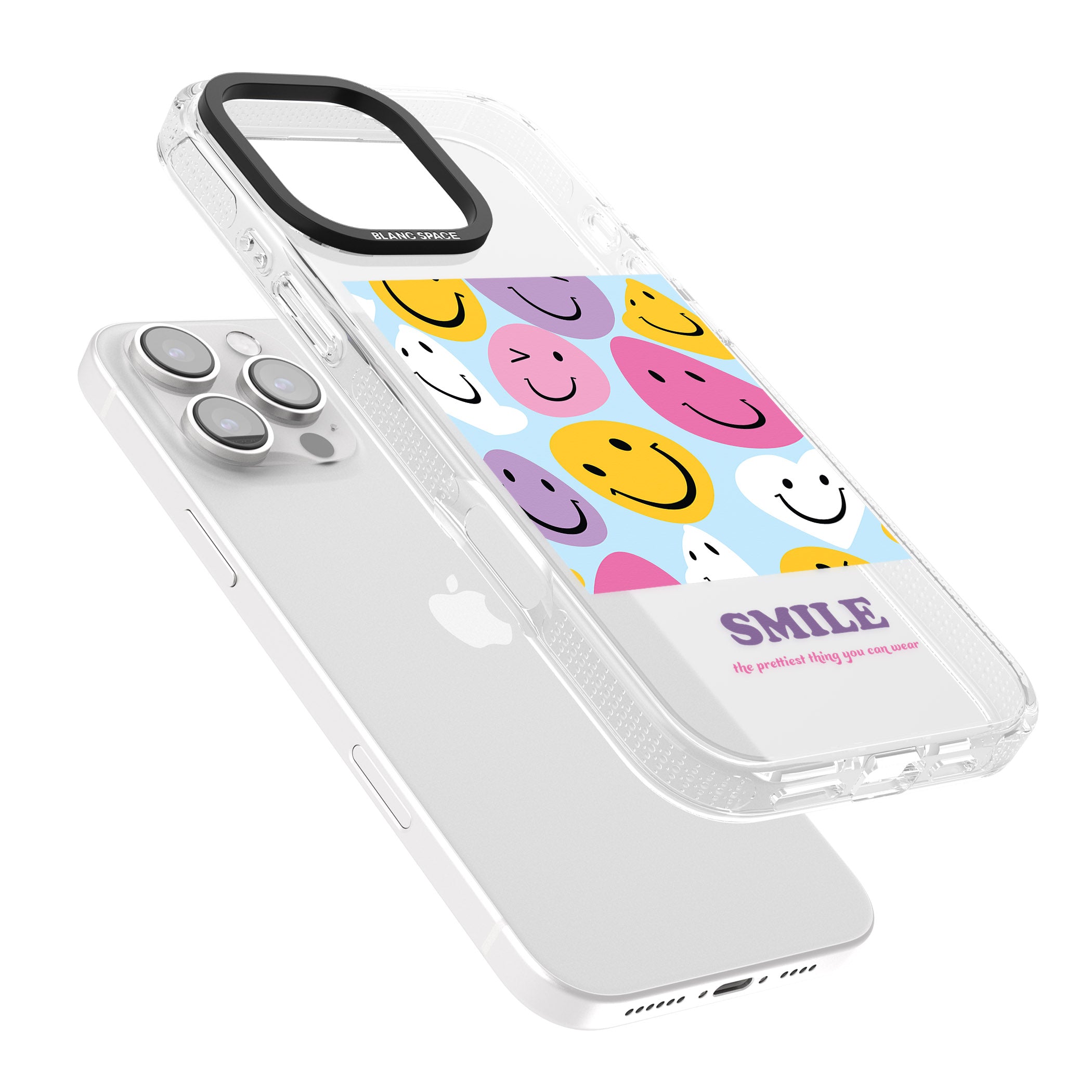 A Smile iPhone 16 Pro Max / 16 Pro Clear Case Impact Air - Blanc Space
