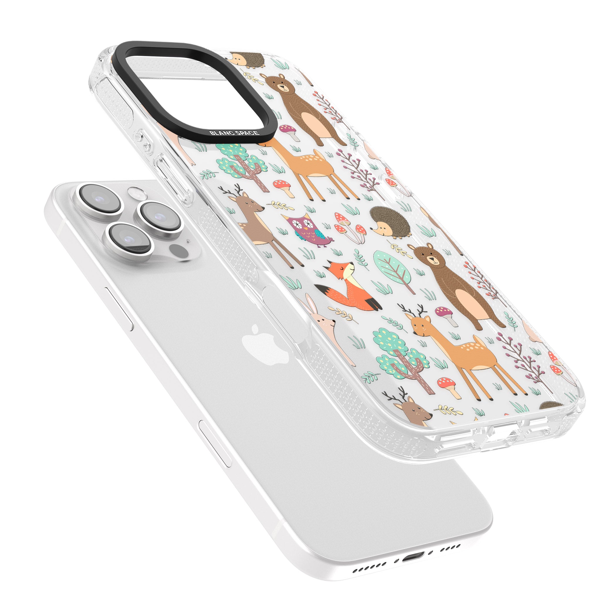 Wildlife Pattern iPhone 16 Pro Max / 16 Pro Clear Case Impact Air - Blanc Space
