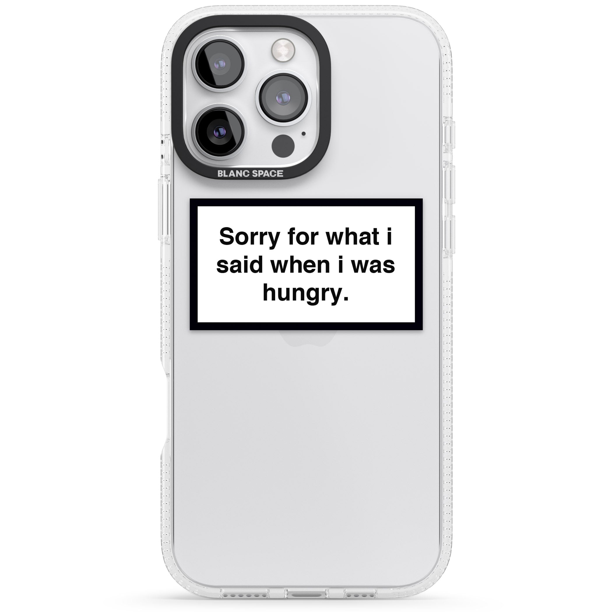 Sorry for what I said iPhone 16 Pro Max / 16 Pro Clear Case Impact Air - Blanc Space