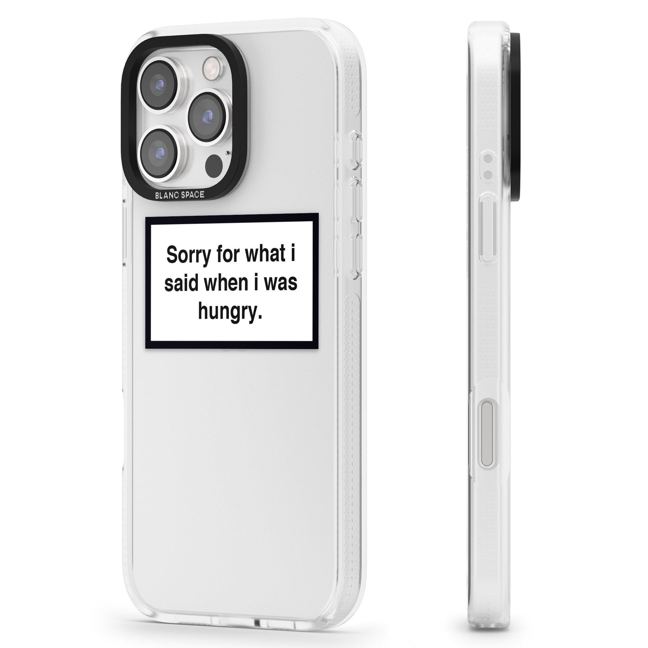 Sorry for what I said iPhone 16 Pro Max / 16 Pro Clear Case Impact Air - Blanc Space