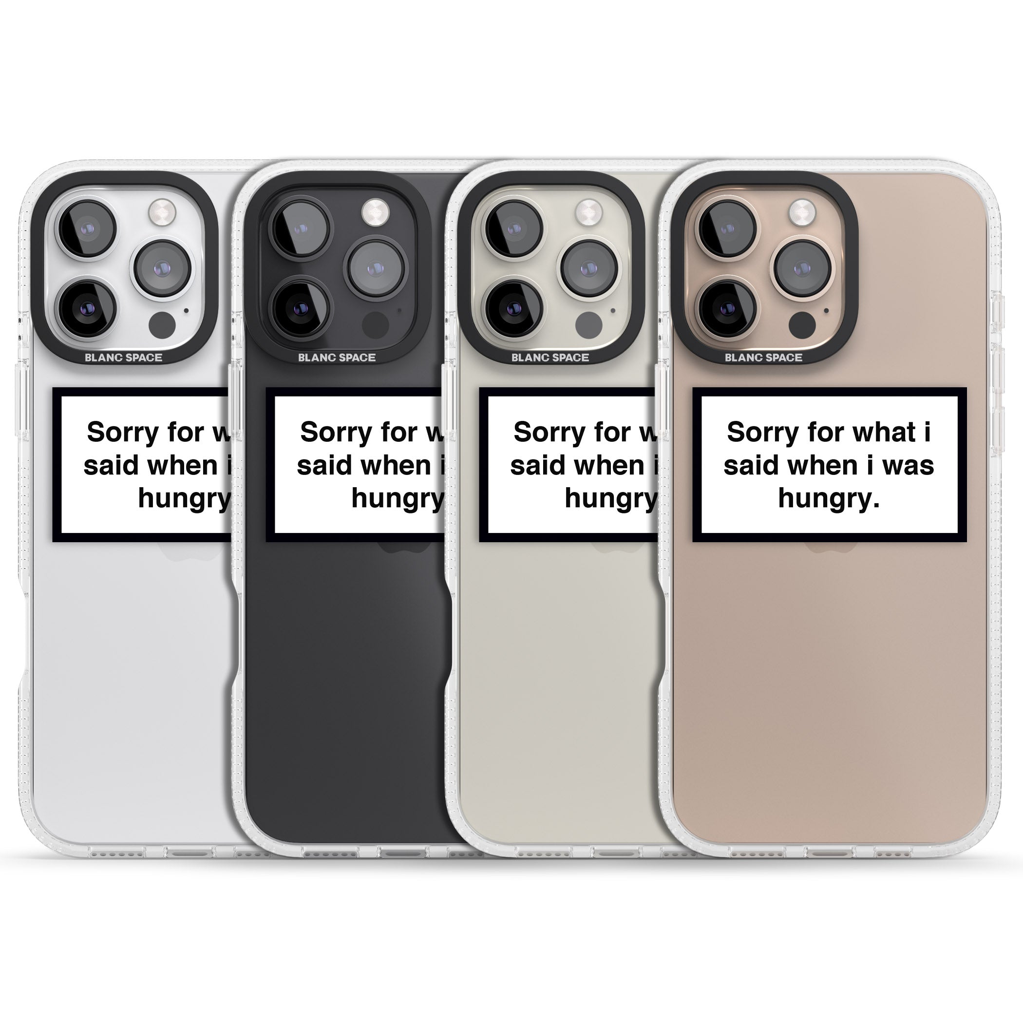 Sorry for what I said iPhone 16 Pro Max / 16 Pro Clear Case Impact Air - Blanc Space