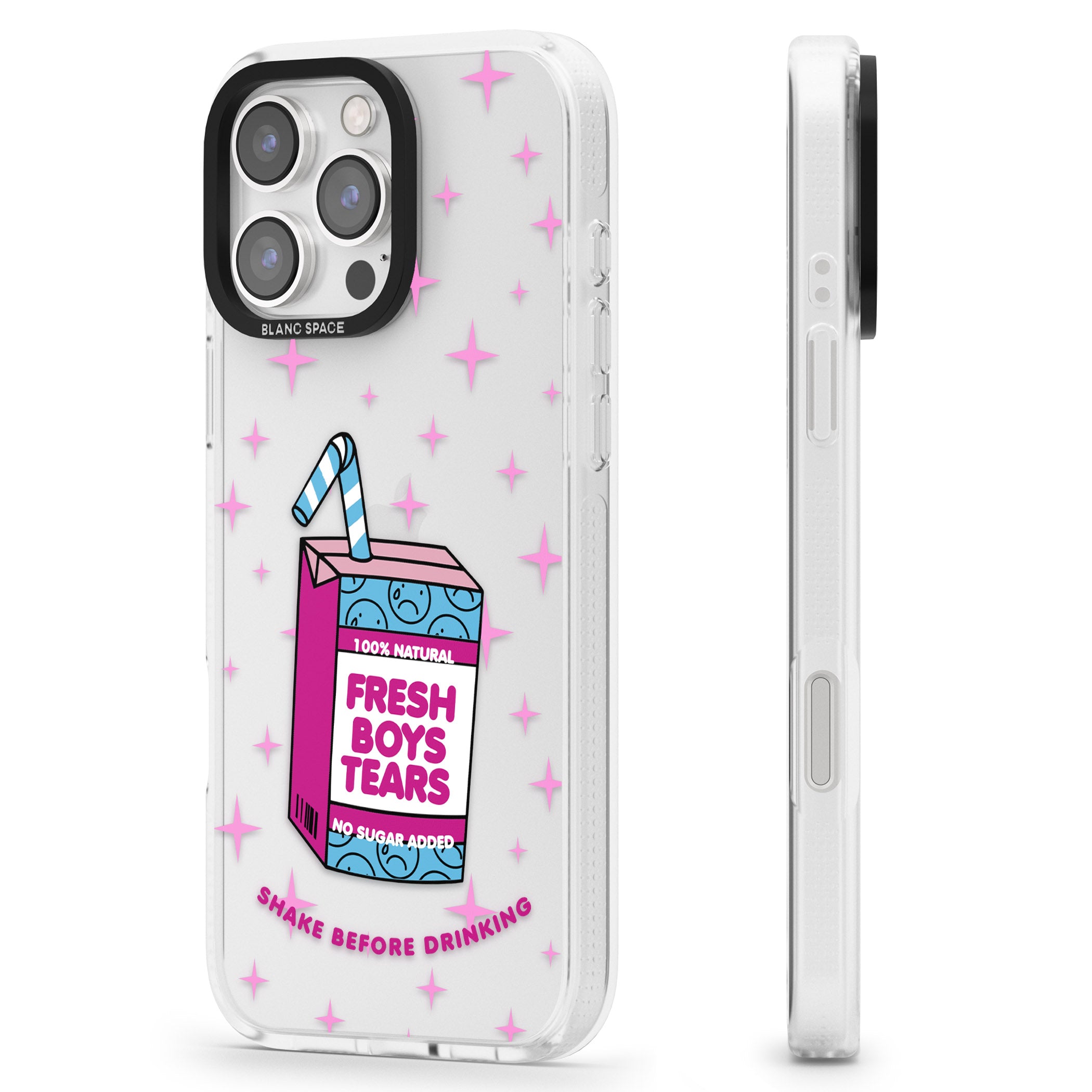 Boy Tears iPhone 16 Pro Max / 16 Pro Clear Case Impact Air - Blanc Space