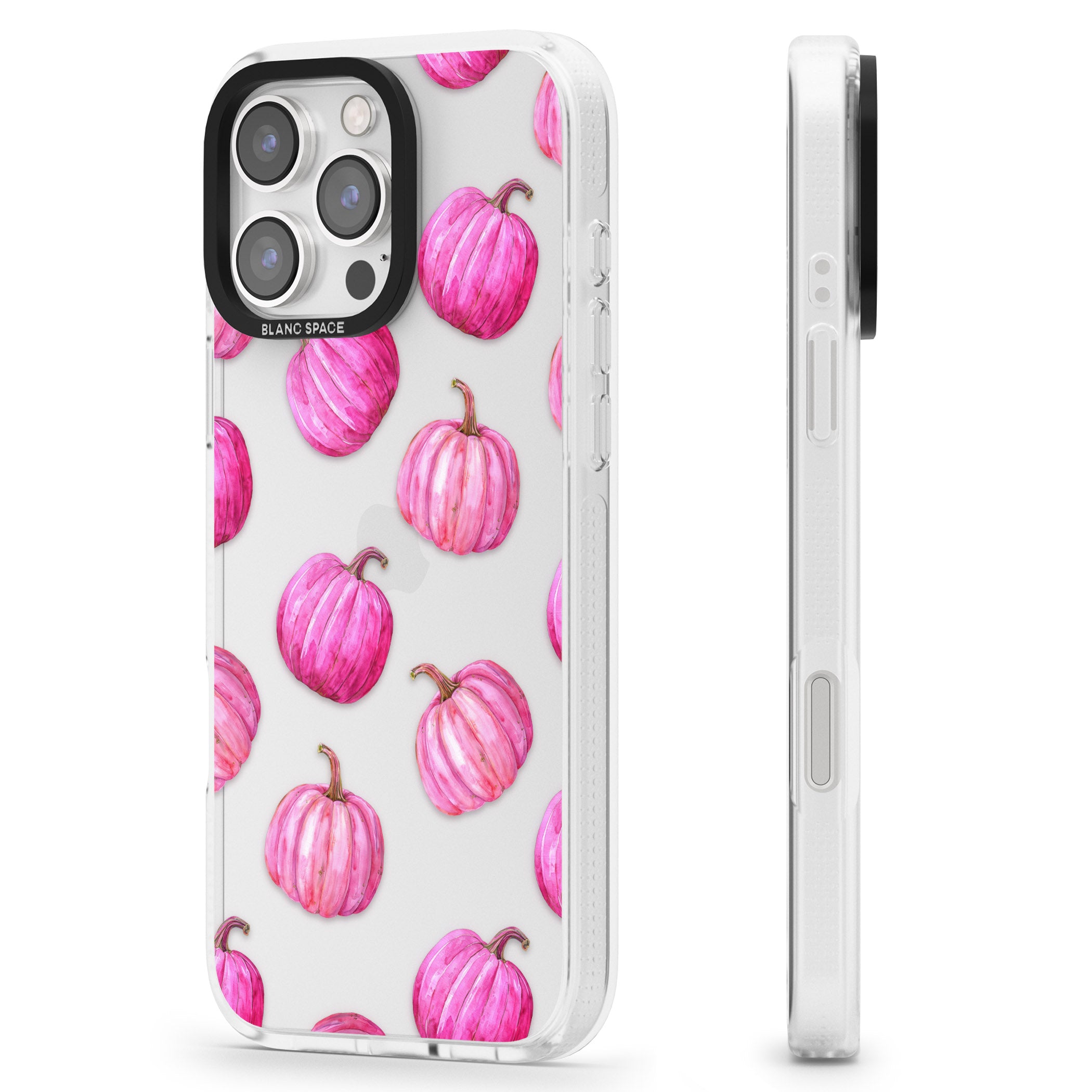 Pink Pumpkins iPhone 16 Pro Max / 16 Pro Clear Case Impact Air - Blanc Space