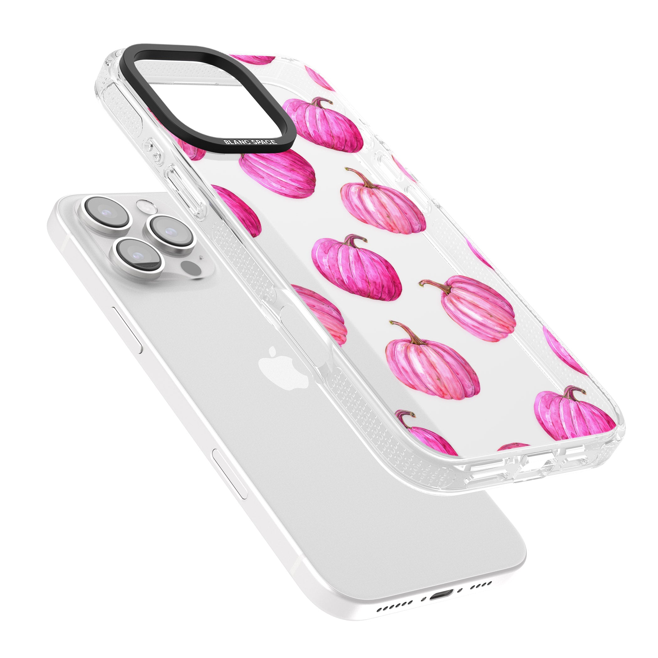Pink Pumpkins iPhone 16 Pro Max / 16 Pro Clear Case Impact Air - Blanc Space