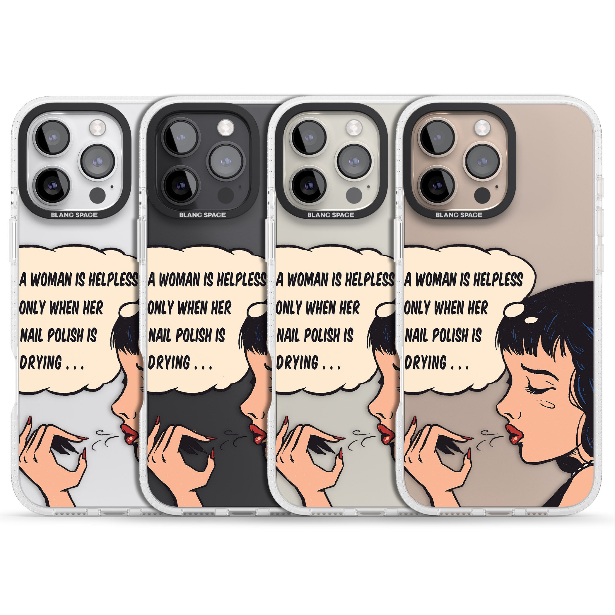 Drying Nails - Pop Art iPhone 16 Pro Max / 16 Pro Clear Case Impact Air - Blanc Space