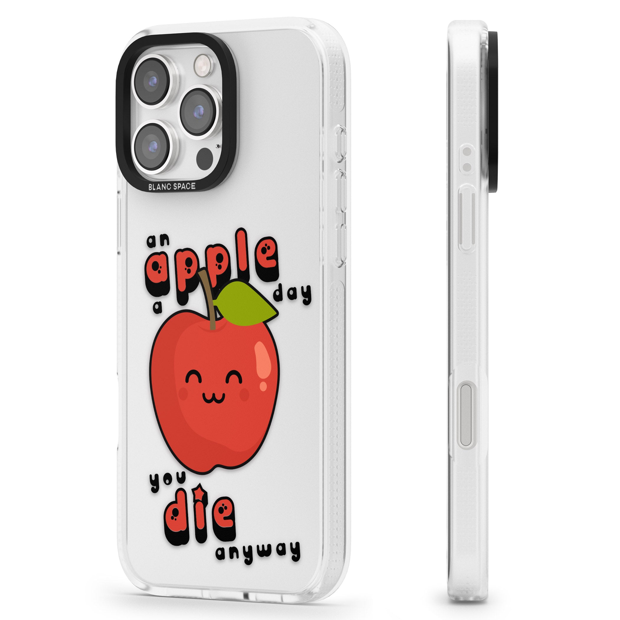 An Apple a Day iPhone 16 Pro Max / 16 Pro Clear Case Impact Air - Blanc Space