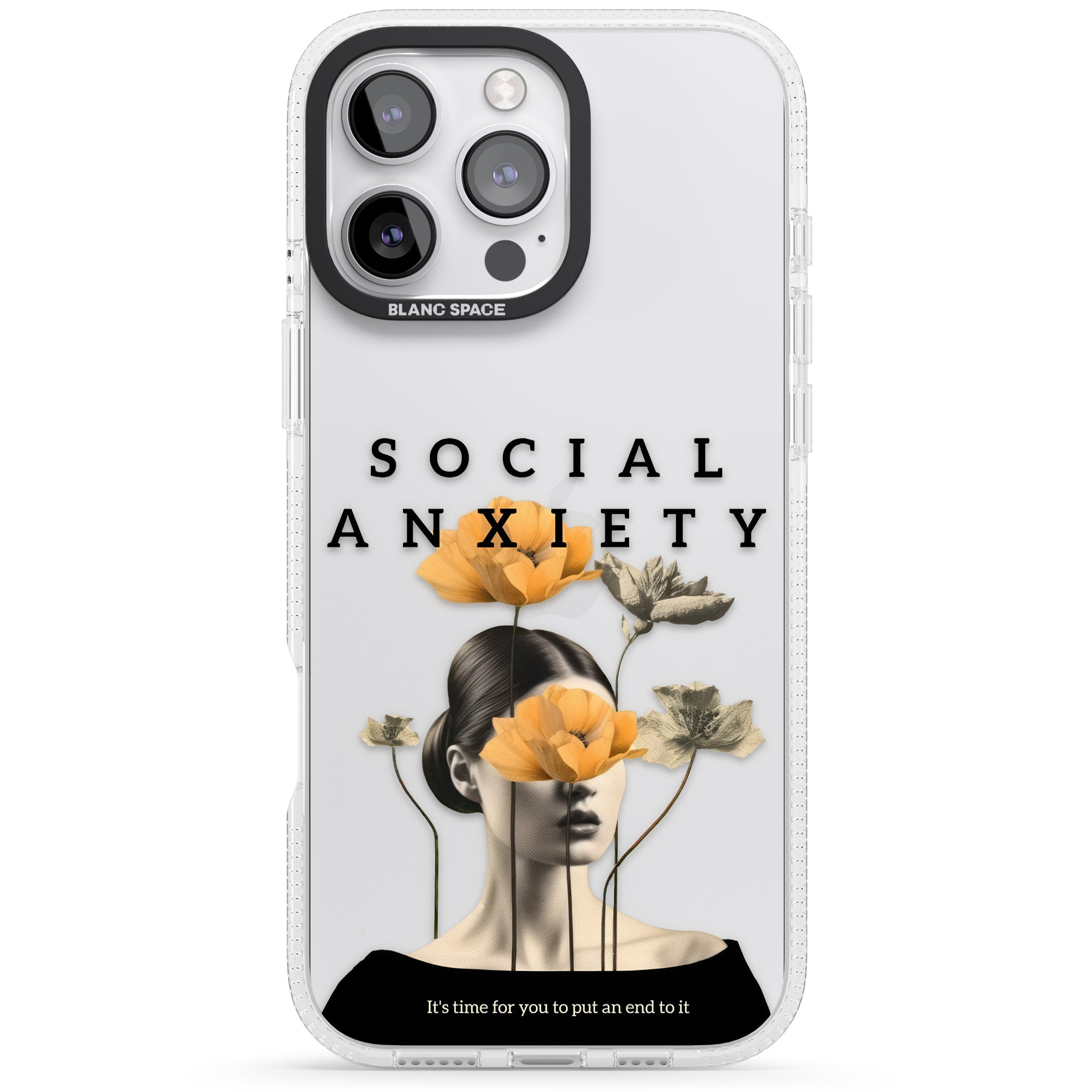 Social Anxiety iPhone 16 Pro Max / 16 Pro Clear Case Impact Air - Blanc Space