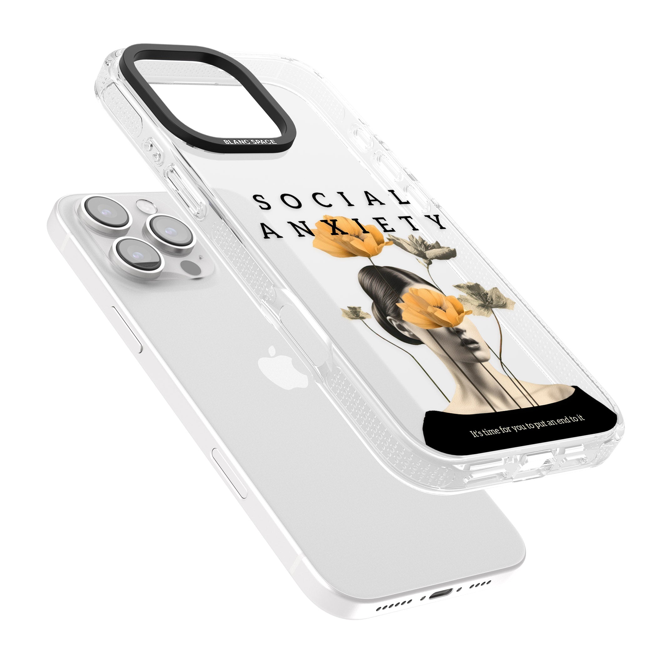Social Anxiety iPhone 16 Pro Max / 16 Pro Clear Case Impact Air - Blanc Space