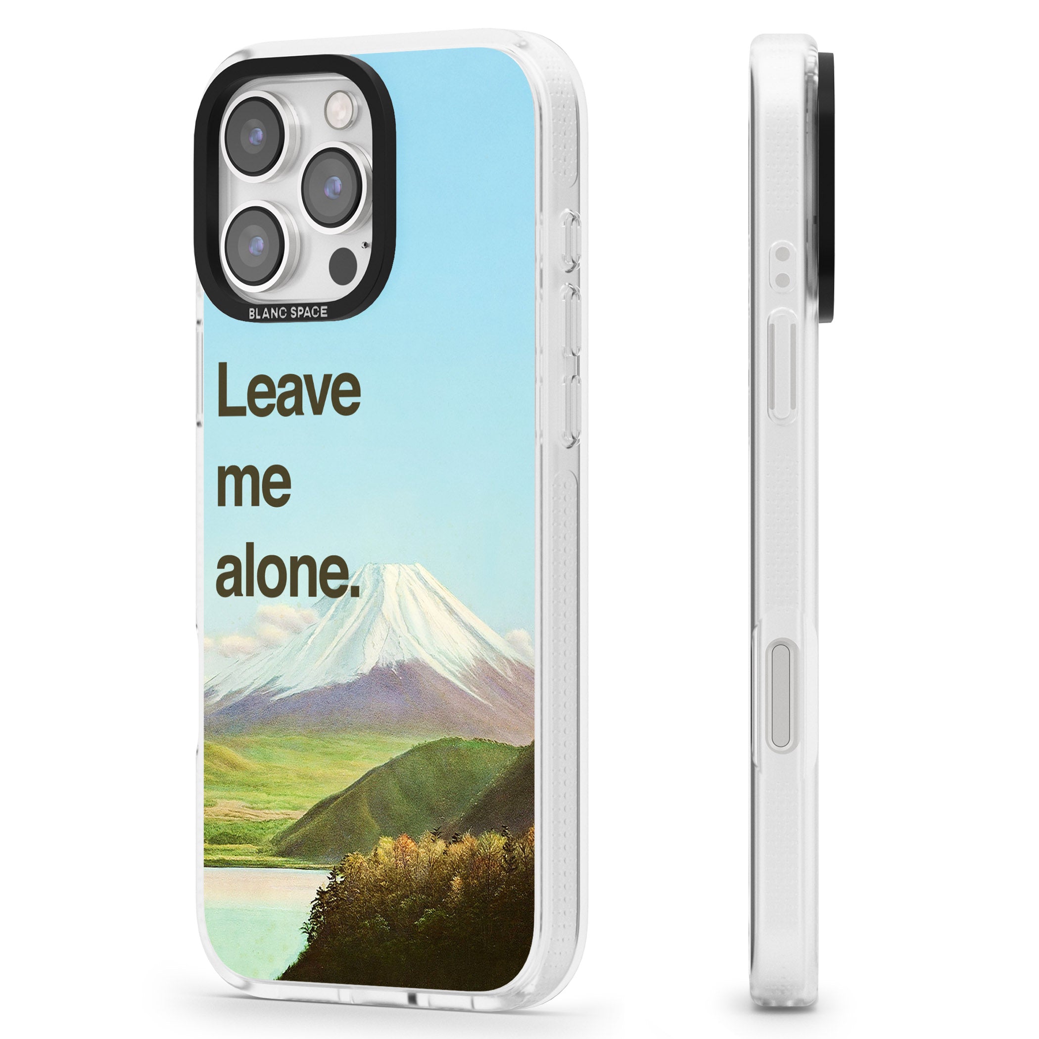 Leave me alone iPhone 16 Pro Max / 16 Pro Clear Case Impact Air - Blanc Space
