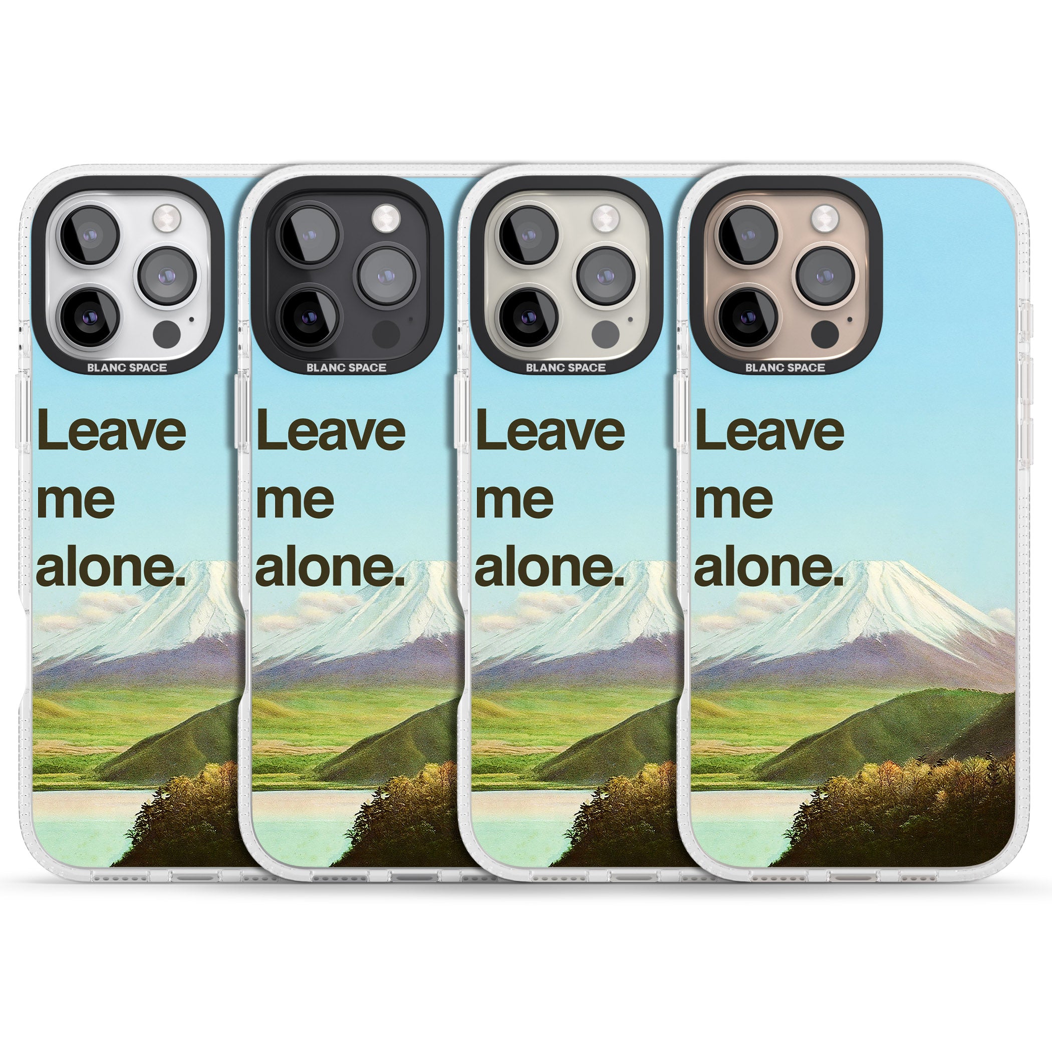 Leave me alone iPhone 16 Pro Max / 16 Pro Clear Case Impact Air - Blanc Space