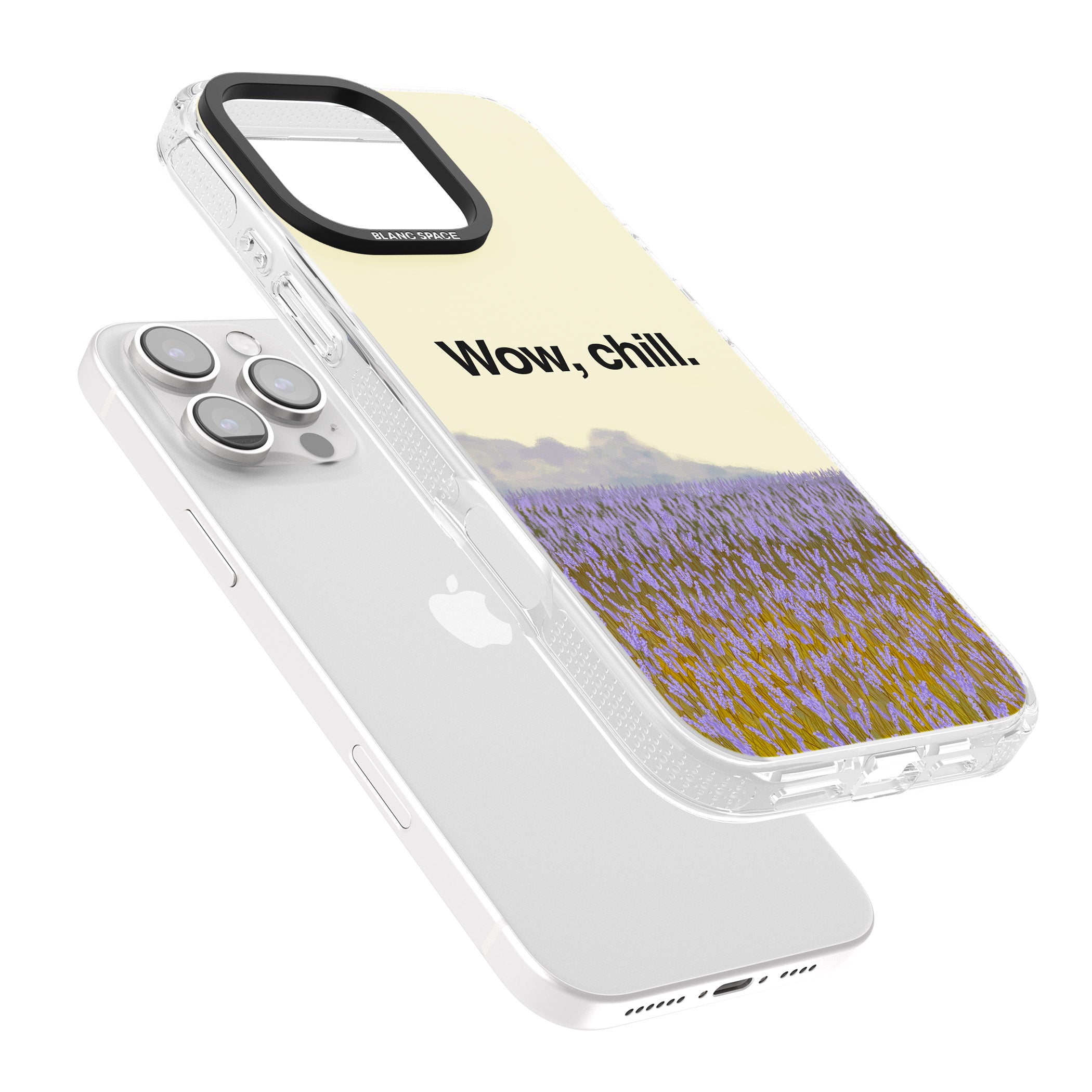 Wow, chill iPhone 16 Pro Max / 16 Pro Clear Case Impact Air - Blanc Space