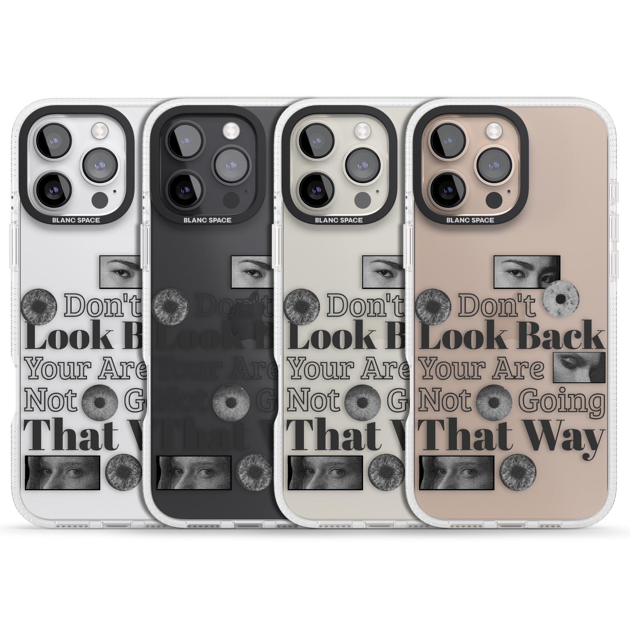 Don't Look Back iPhone 16 Pro Max / 16 Pro Clear Case Impact Air - Blanc Space