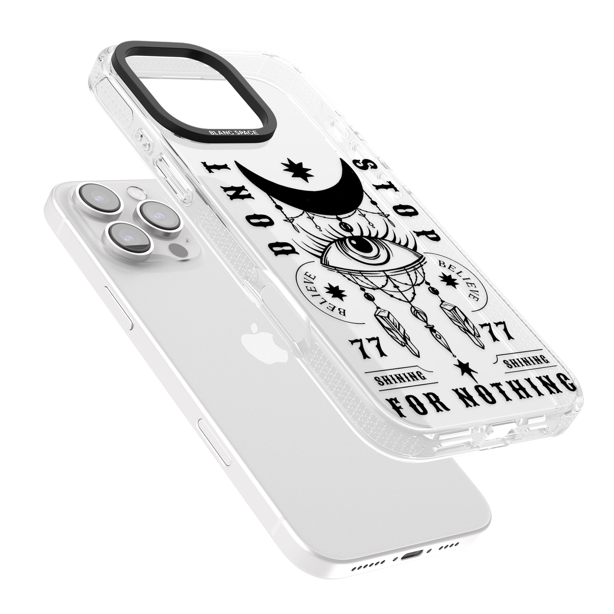 Don't Stop For Nothing iPhone 16 Pro Max / 16 Pro Clear Case Impact Air - Blanc Space