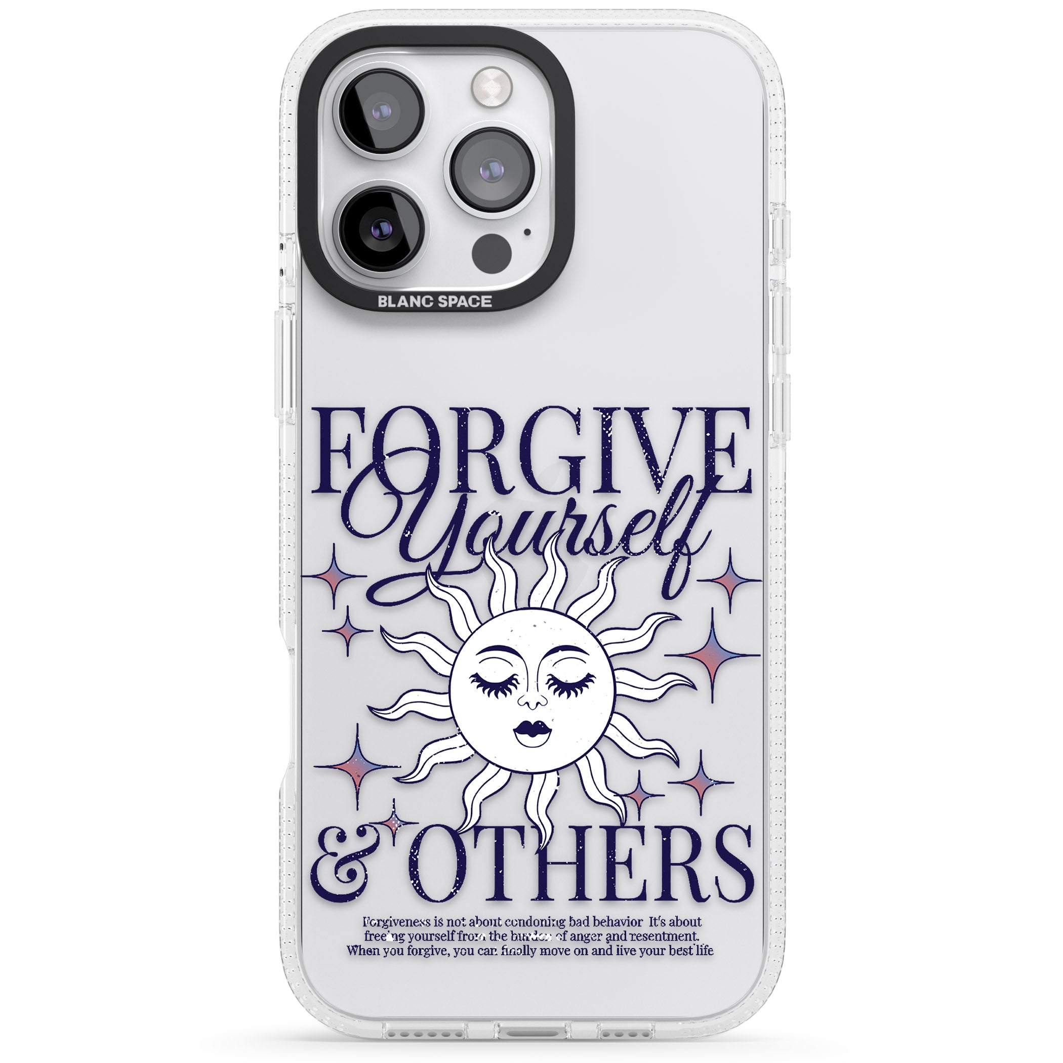 Forgiveness iPhone 16 Pro Max / 16 Pro Clear Case Impact Air - Blanc Space