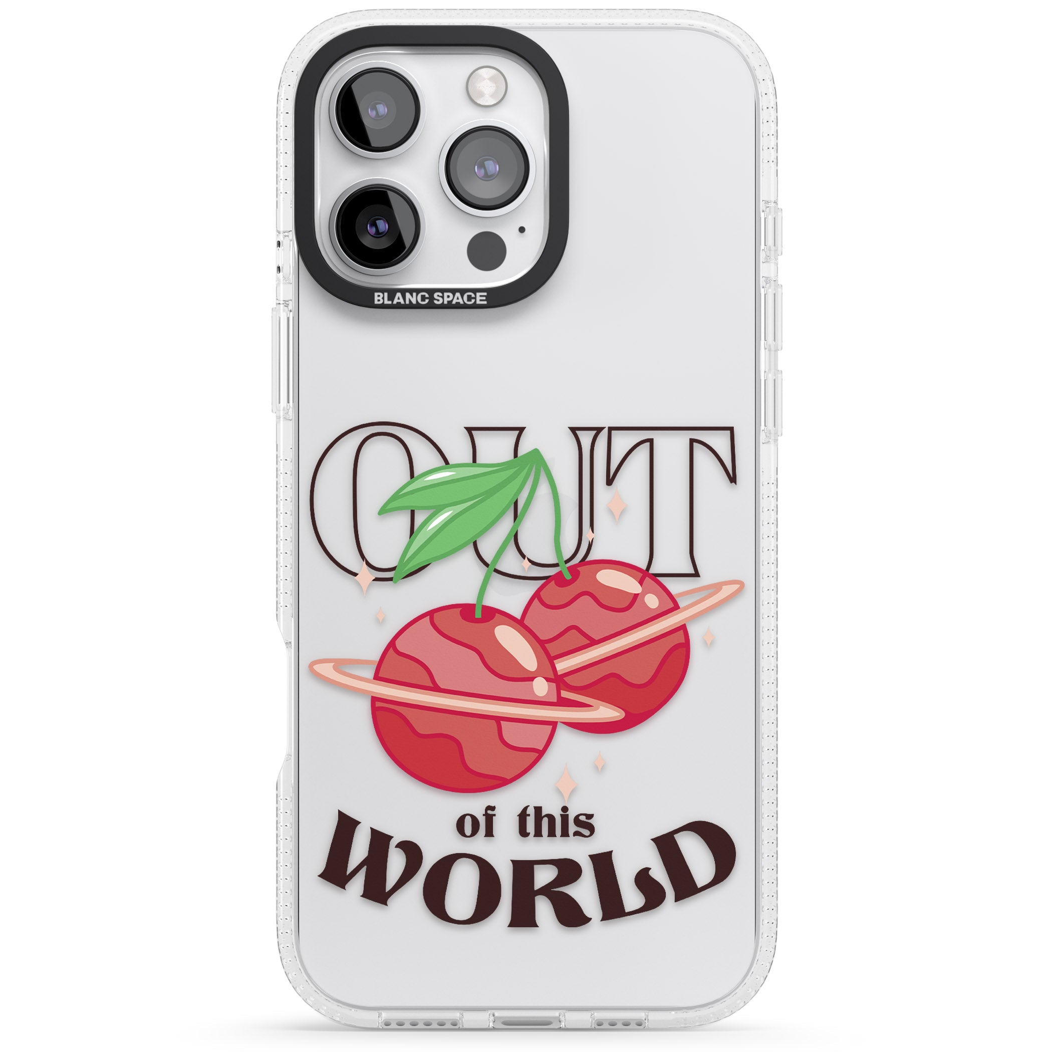 Out of This World iPhone 16 Pro Max / 16 Pro Clear Case Impact Air - Blanc Space
