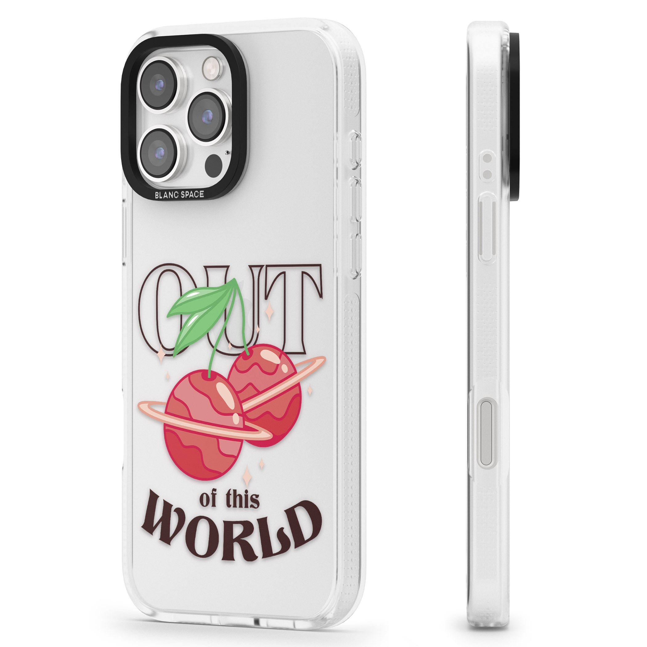 Out of This World iPhone 16 Pro Max / 16 Pro Clear Case Impact Air - Blanc Space