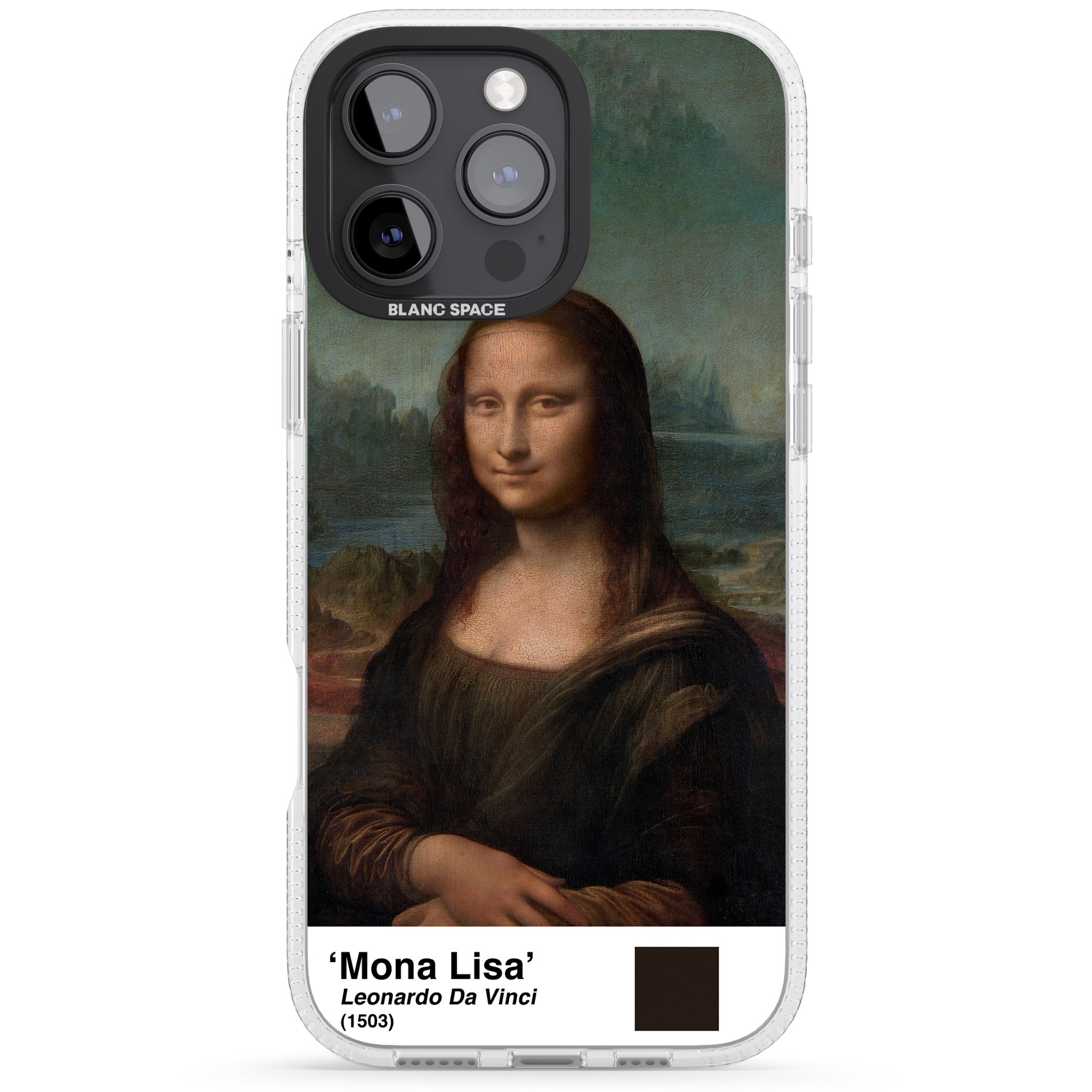 Mona Lisa iPhone 16 Pro Max / 16 Pro Clear Case Impact Air - Blanc Space