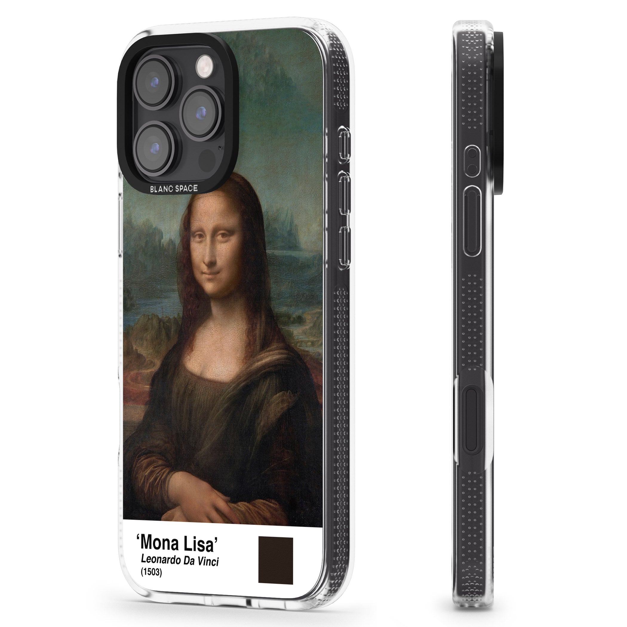 Mona Lisa iPhone 16 Pro Max / 16 Pro Clear Case Impact Air - Blanc Space