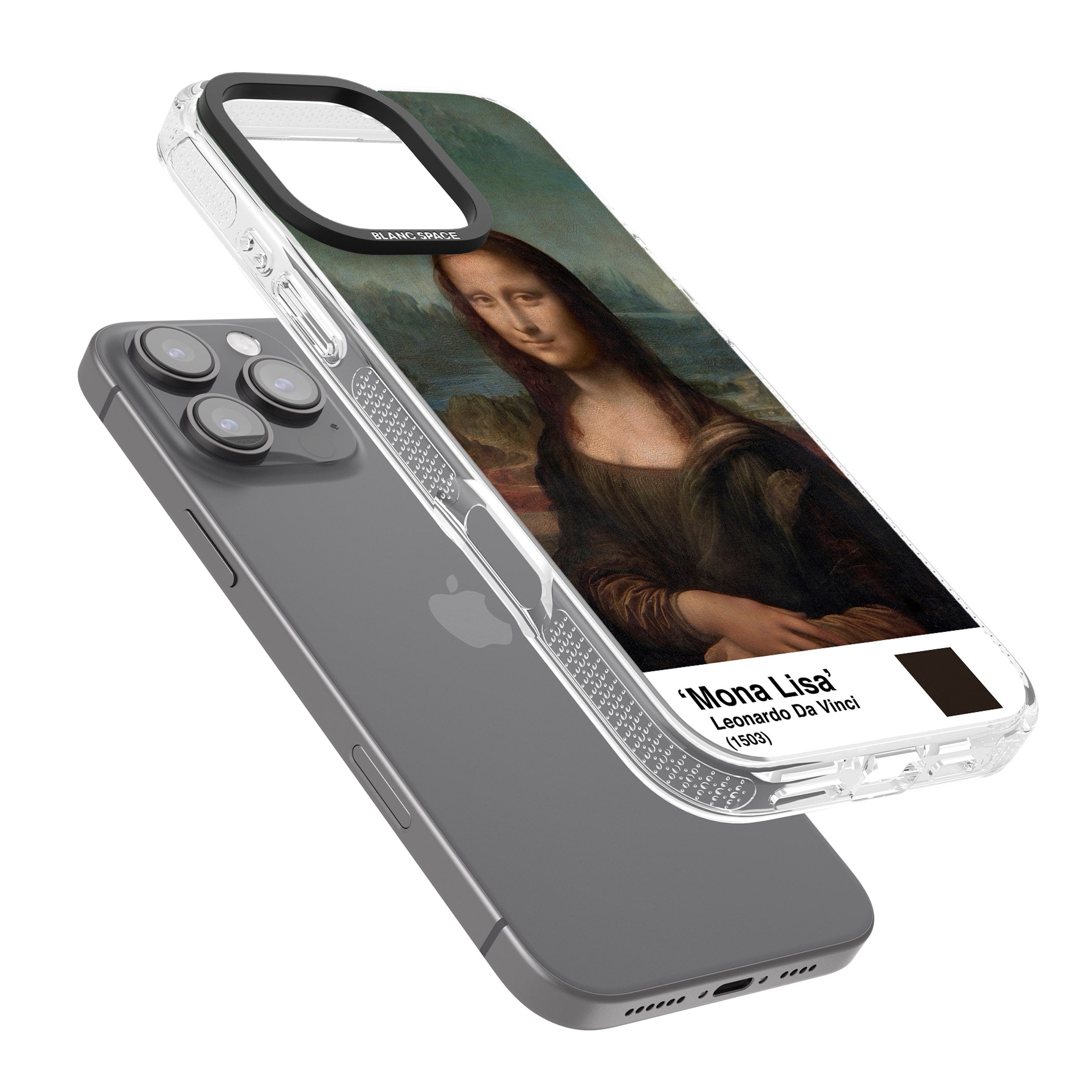 Mona Lisa iPhone 16 Pro Max / 16 Pro Clear Case Impact Air - Blanc Space