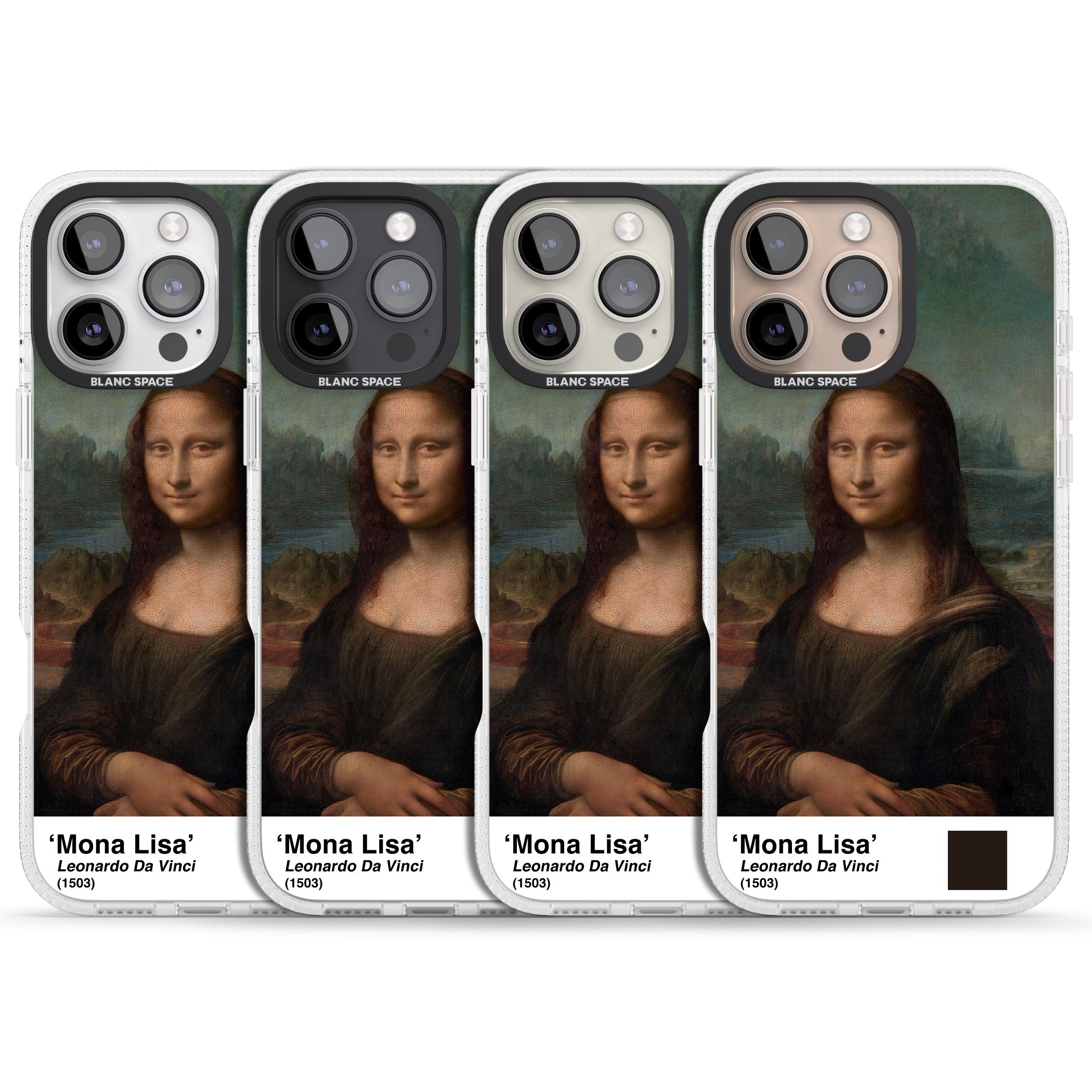 Mona Lisa iPhone 16 Pro Max / 16 Pro Clear Case Impact Air - Blanc Space