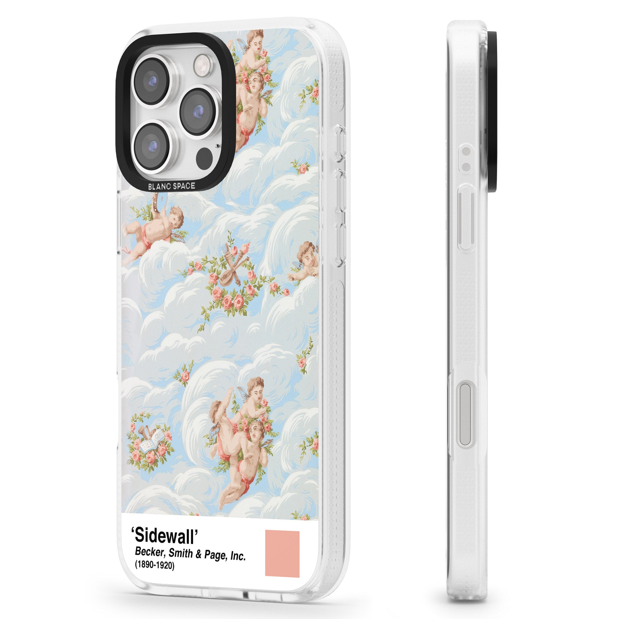 Sidewall iPhone 16 Pro Max / 16 Pro Clear Case Impact Air - Blanc Space