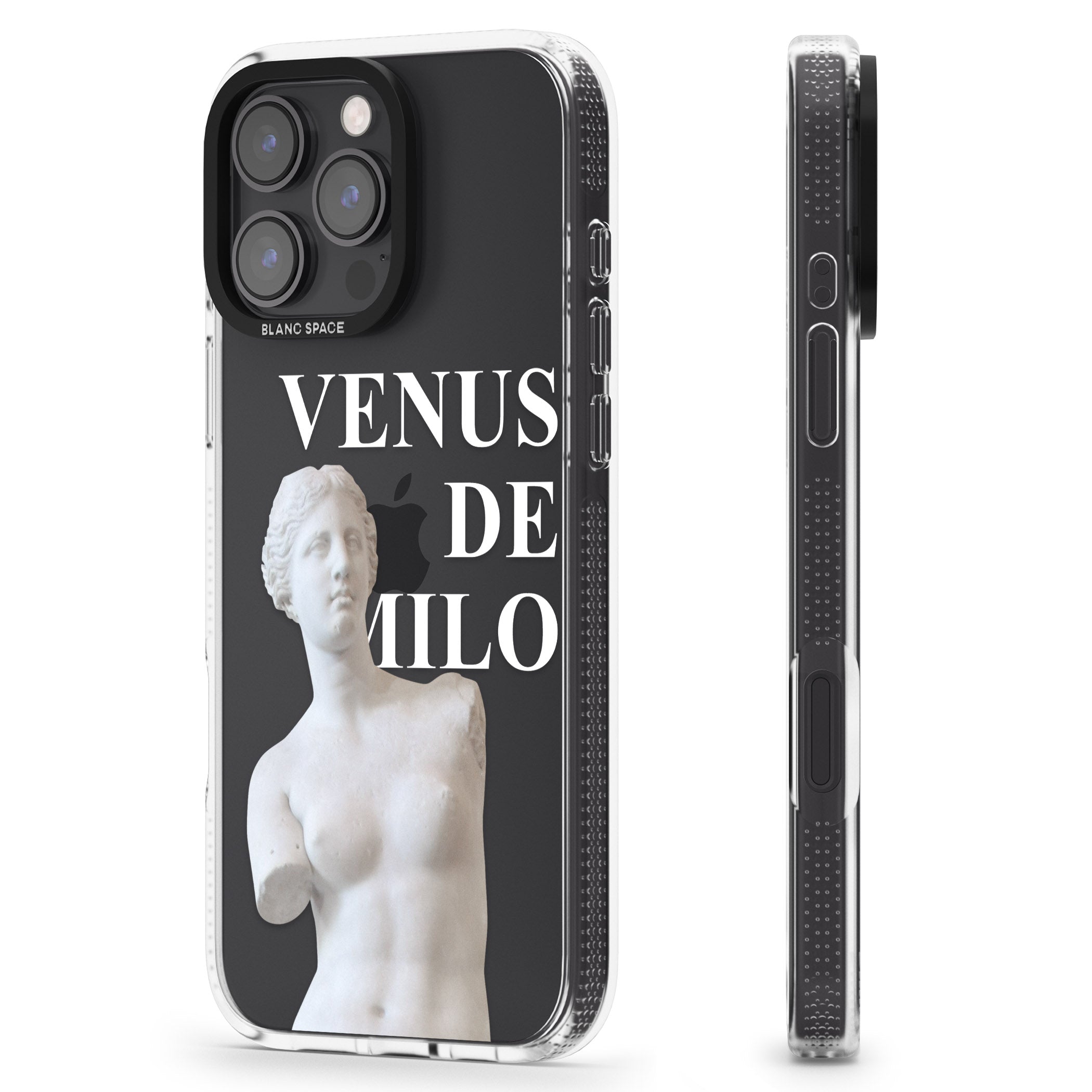 Venus De Milo Cutout iPhone 16 Pro Max / 16 Pro Clear Case Impact Air - Blanc Space