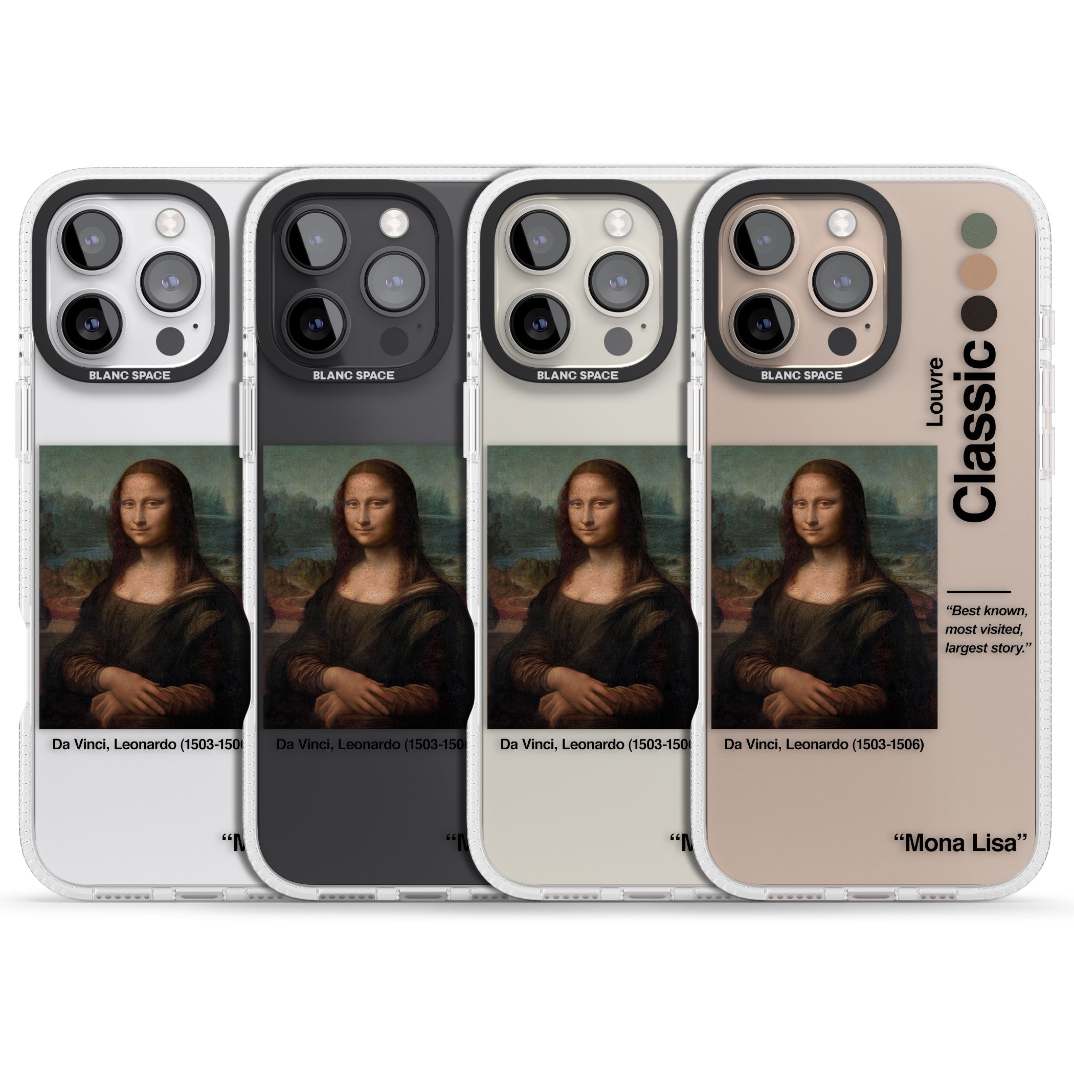 Mona Lisa - Leonardo Da Vinci iPhone 16 Pro Max / 16 Pro Clear Case Impact Air - Blanc Space