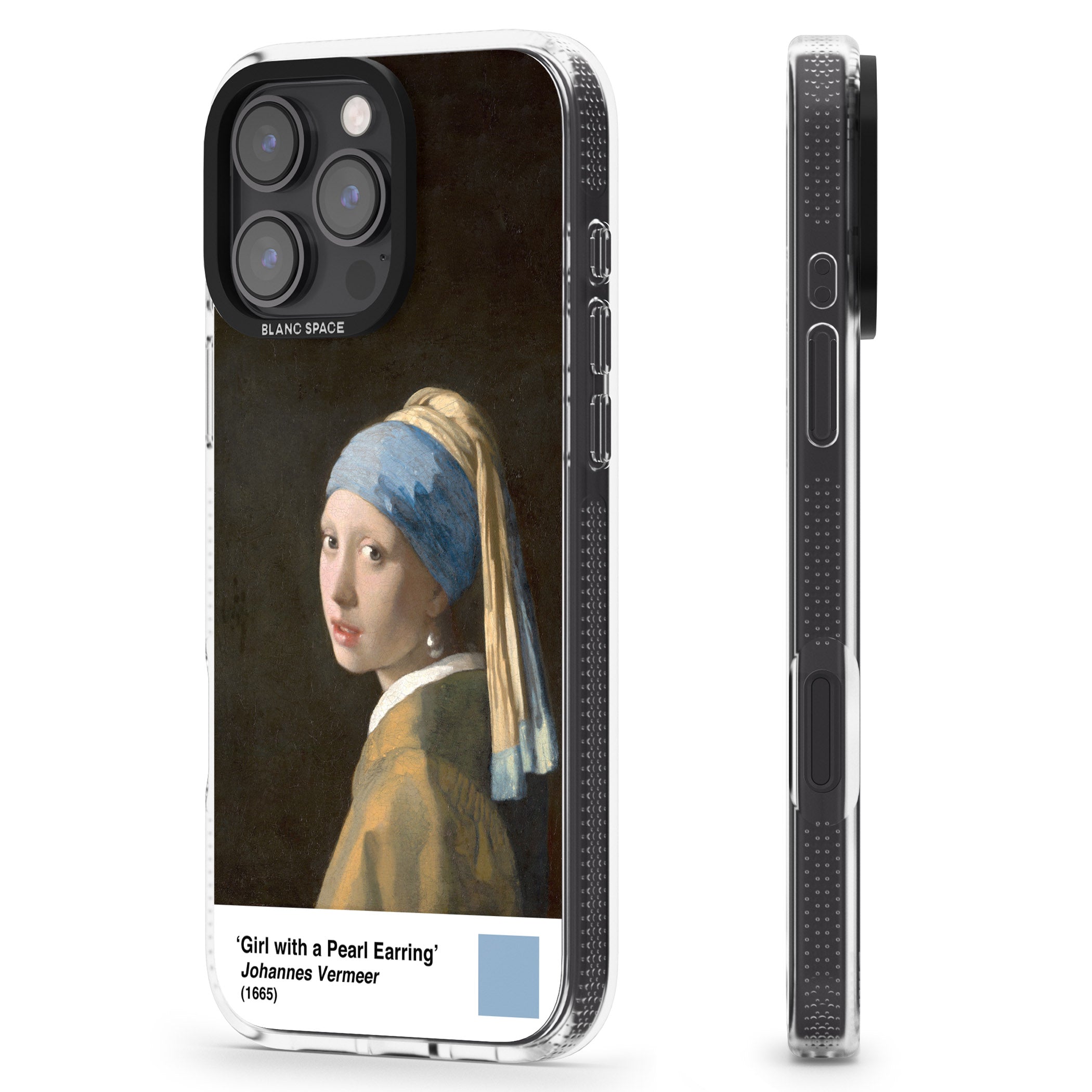 Girl with a Pearl Earring iPhone 16 Pro Max / 16 Pro Clear Case Impact Air - Blanc Space