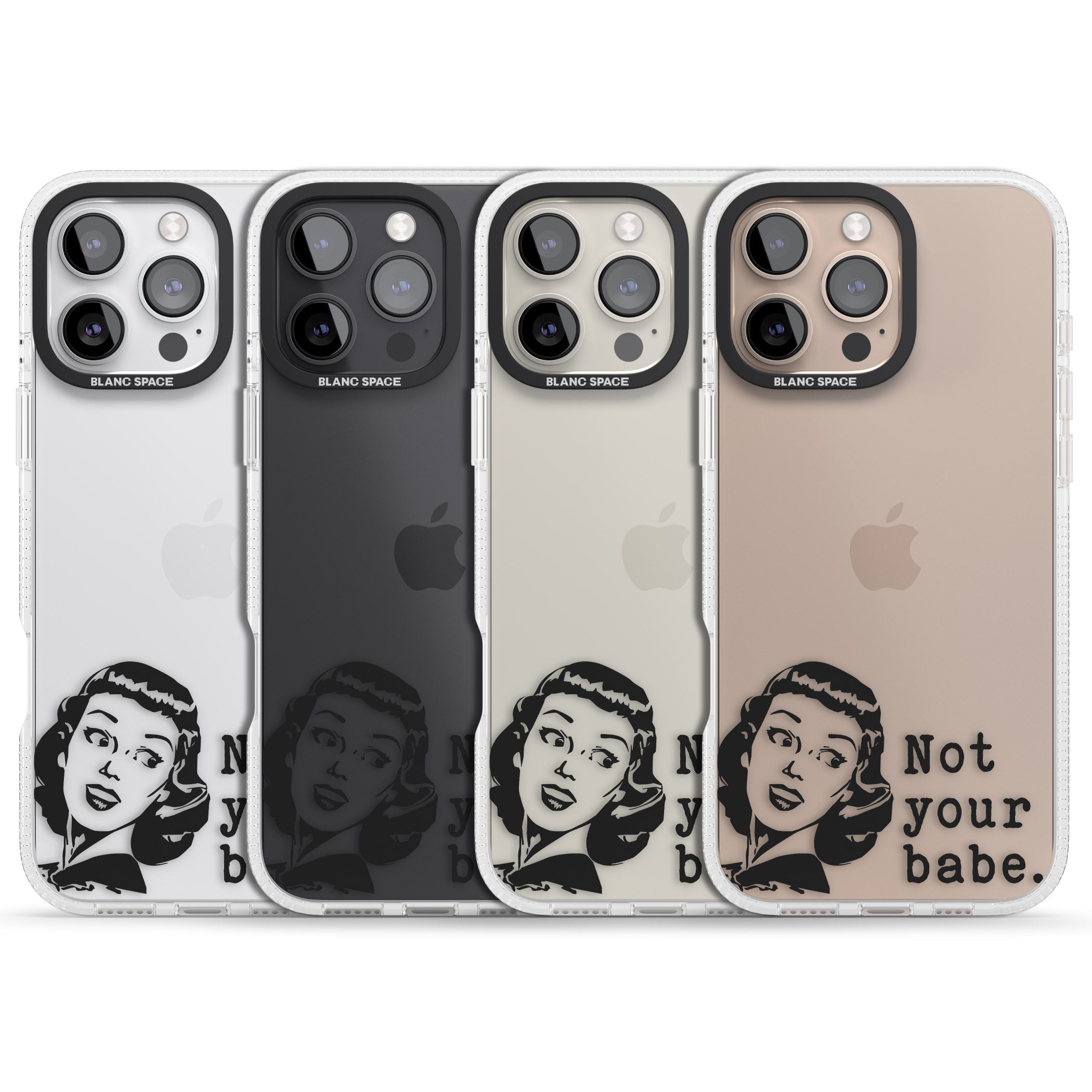 Not Your Babe iPhone 16 Pro Max / 16 Pro Clear Case Impact Air - Blanc Space