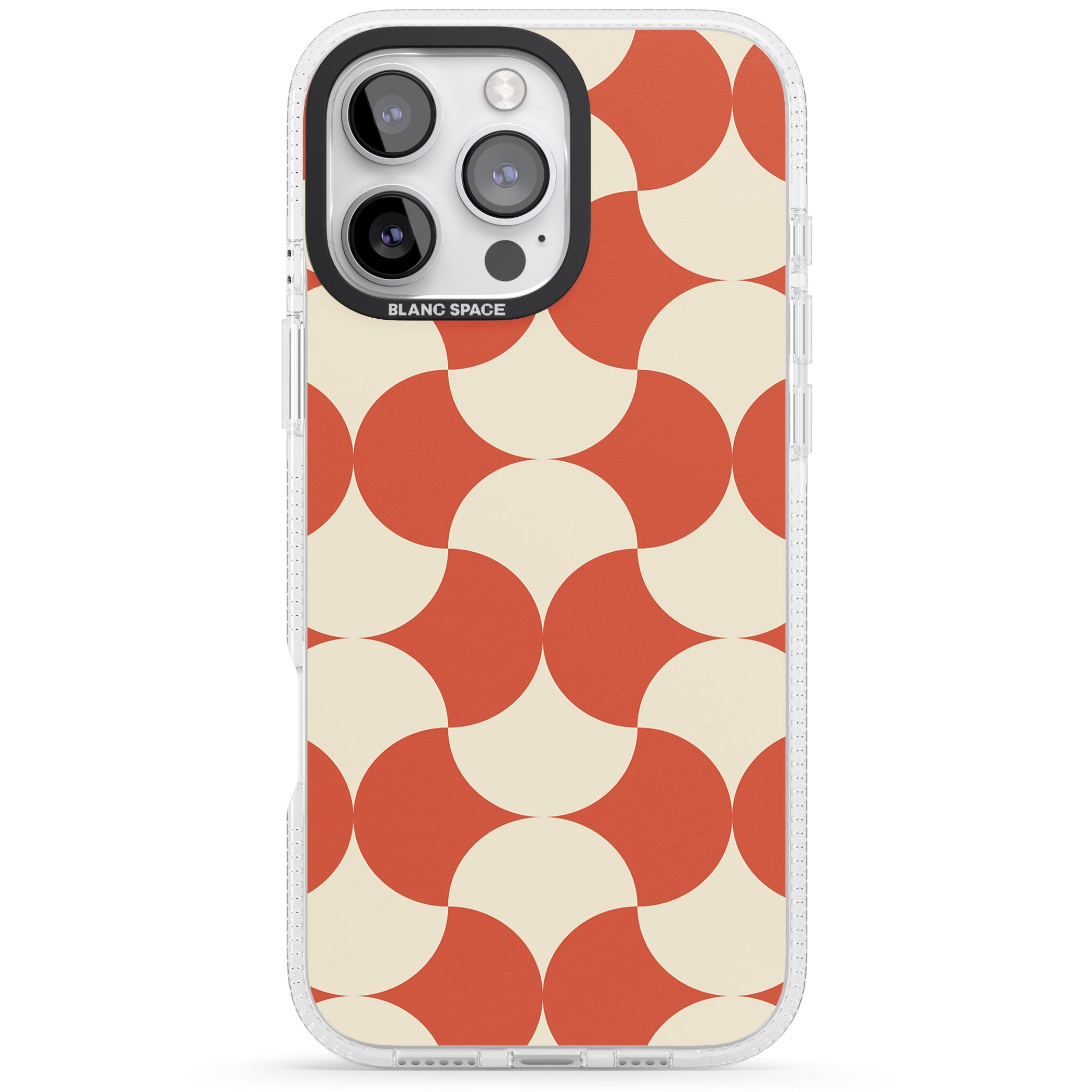 Abstract Retro Shapes: Psychedelic Pattern iPhone 16 Pro Max / 16 Pro Clear Case Impact Air - Blanc Space