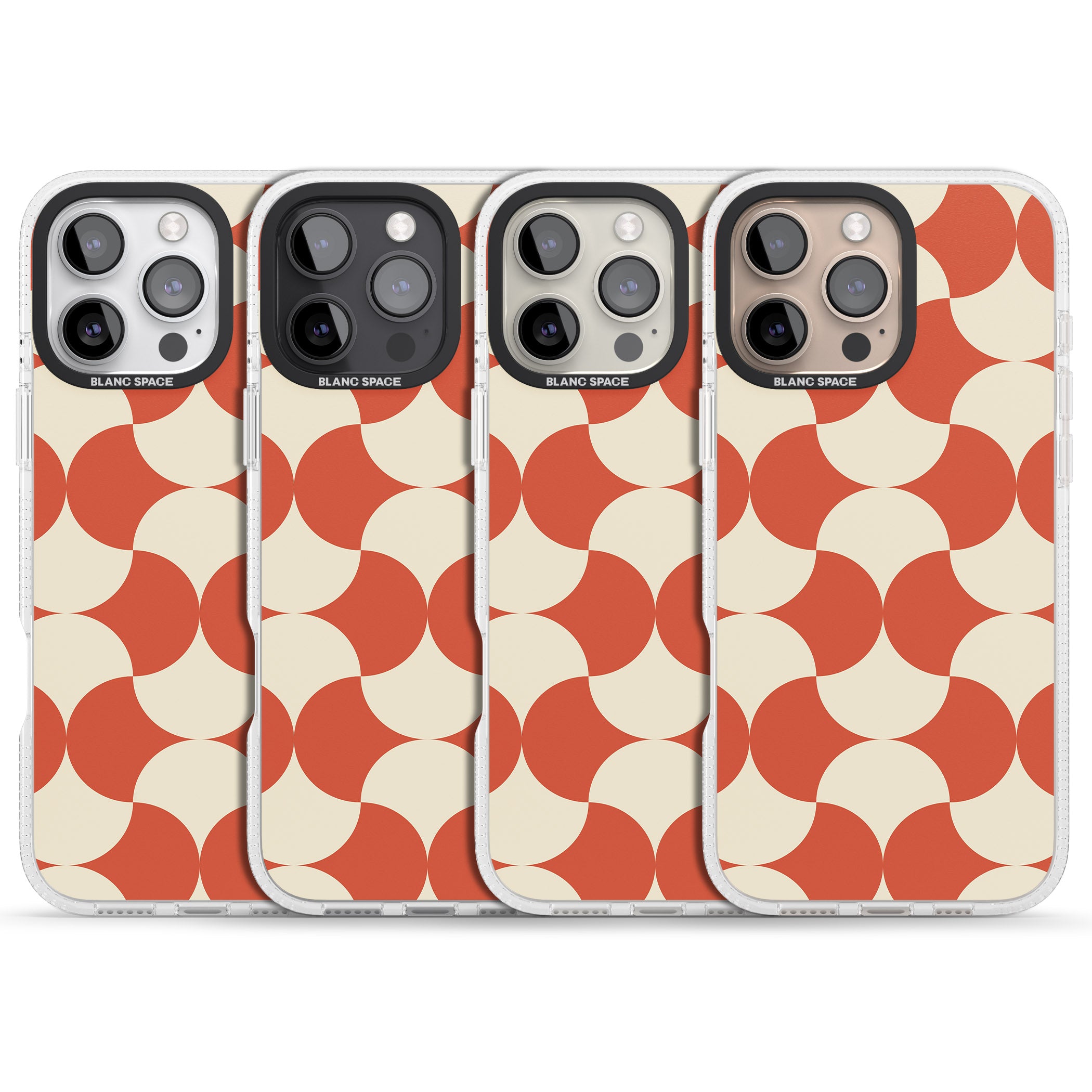 Abstract Retro Shapes: Psychedelic Pattern iPhone 16 Pro Max / 16 Pro Clear Case Impact Air - Blanc Space