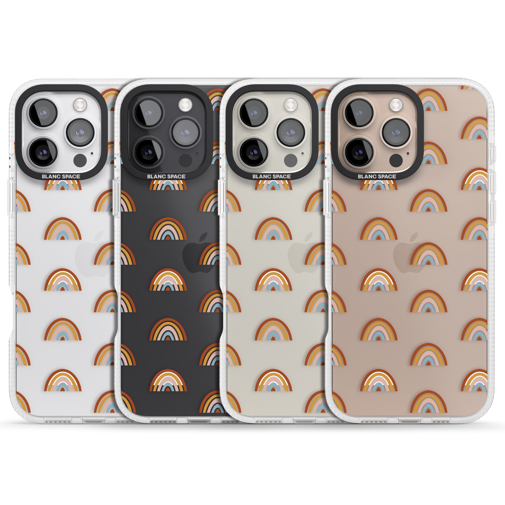 Cute Scandinavian Rainbows iPhone 16 Pro Max / 16 Pro Clear Case Impact Air - Blanc Space