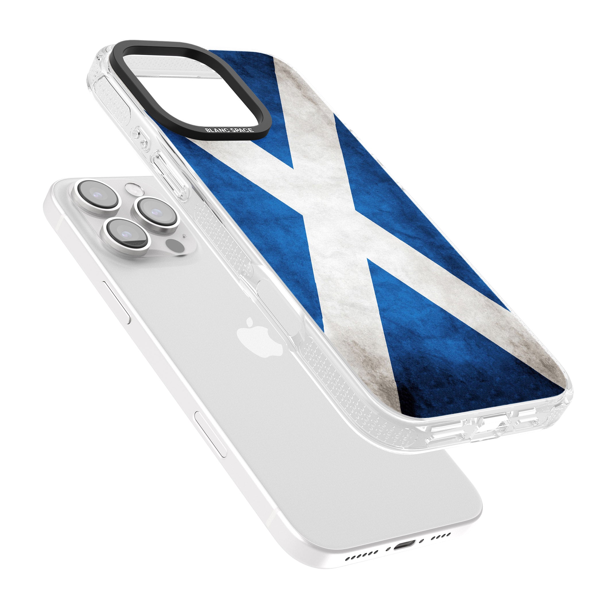 Scotland Saltire Flag iPhone 16 Pro Max / 16 Pro Clear Case Impact Air - Blanc Space