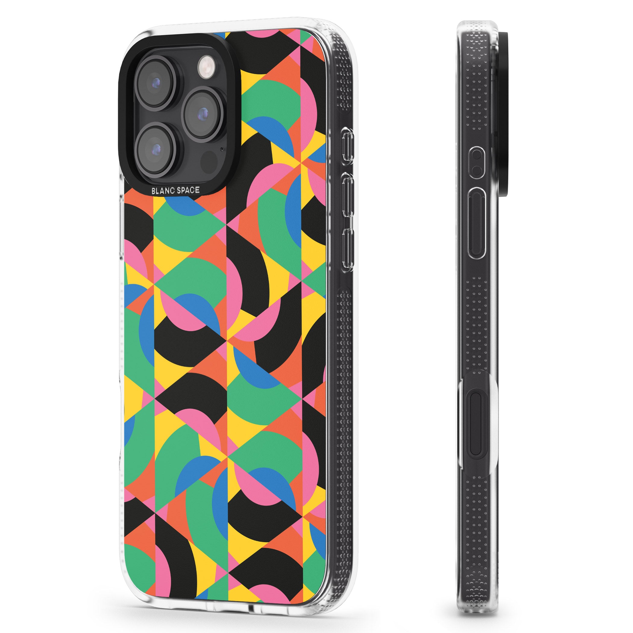 Abstract Carnival iPhone 16 Pro Max / 16 Pro Clear Case Impact Air - Blanc Space