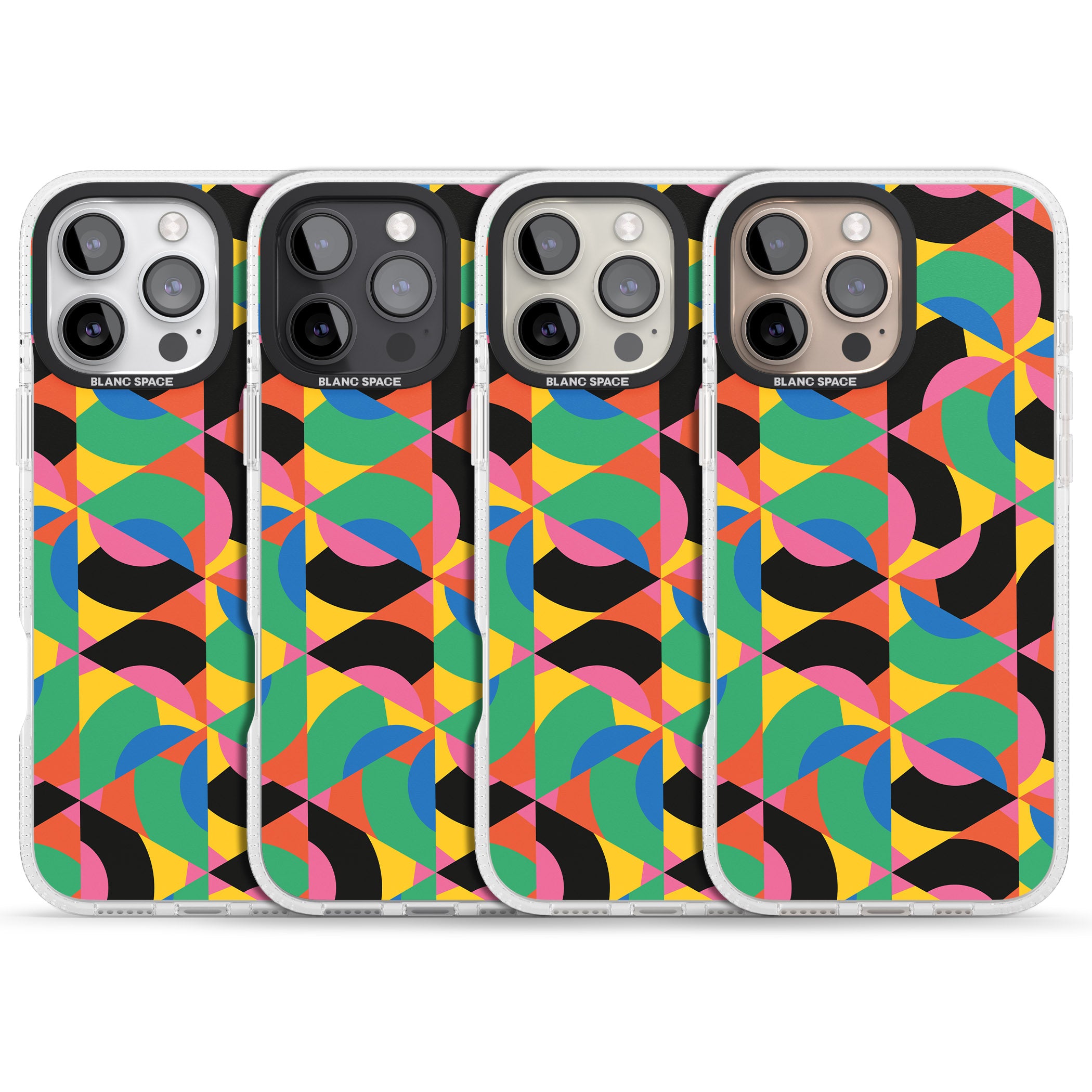 Abstract Carnival iPhone 16 Pro Max / 16 Pro Clear Case Impact Air - Blanc Space